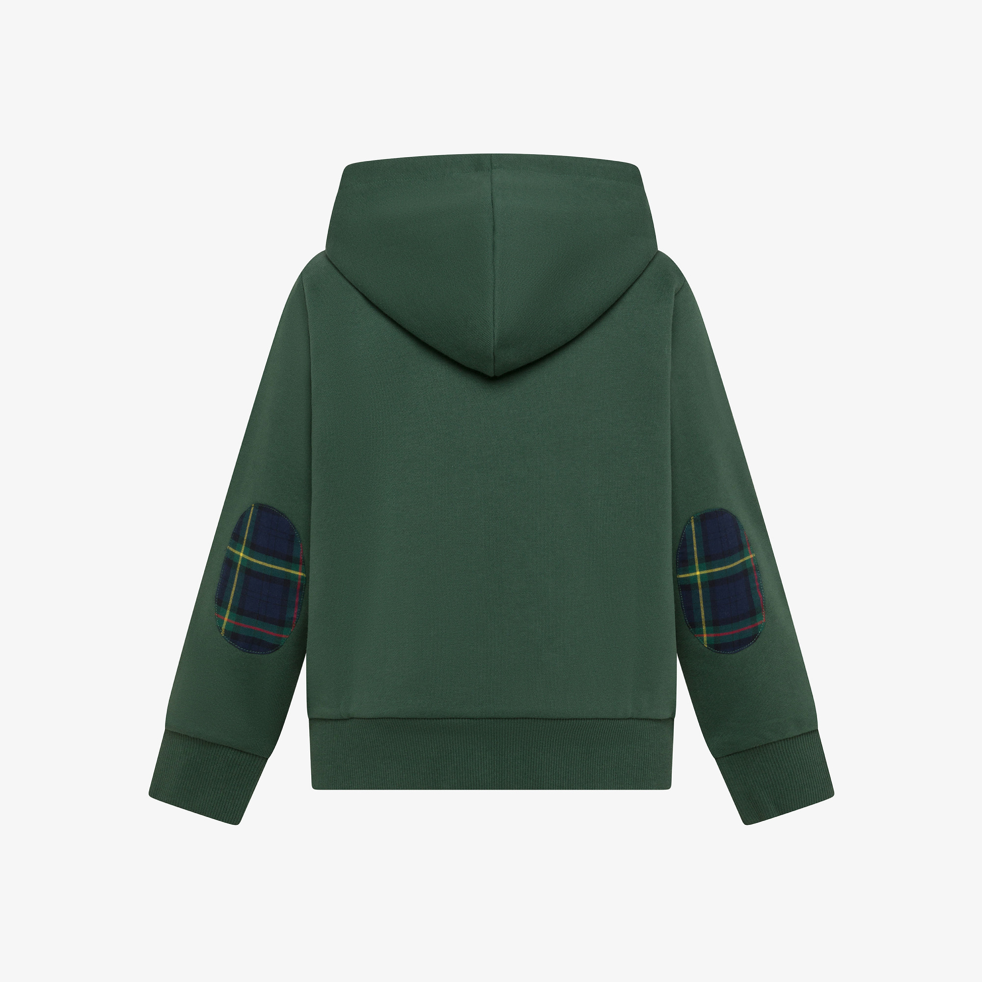 Felpa in cotone con cappuccio e zip VERDE SCURO