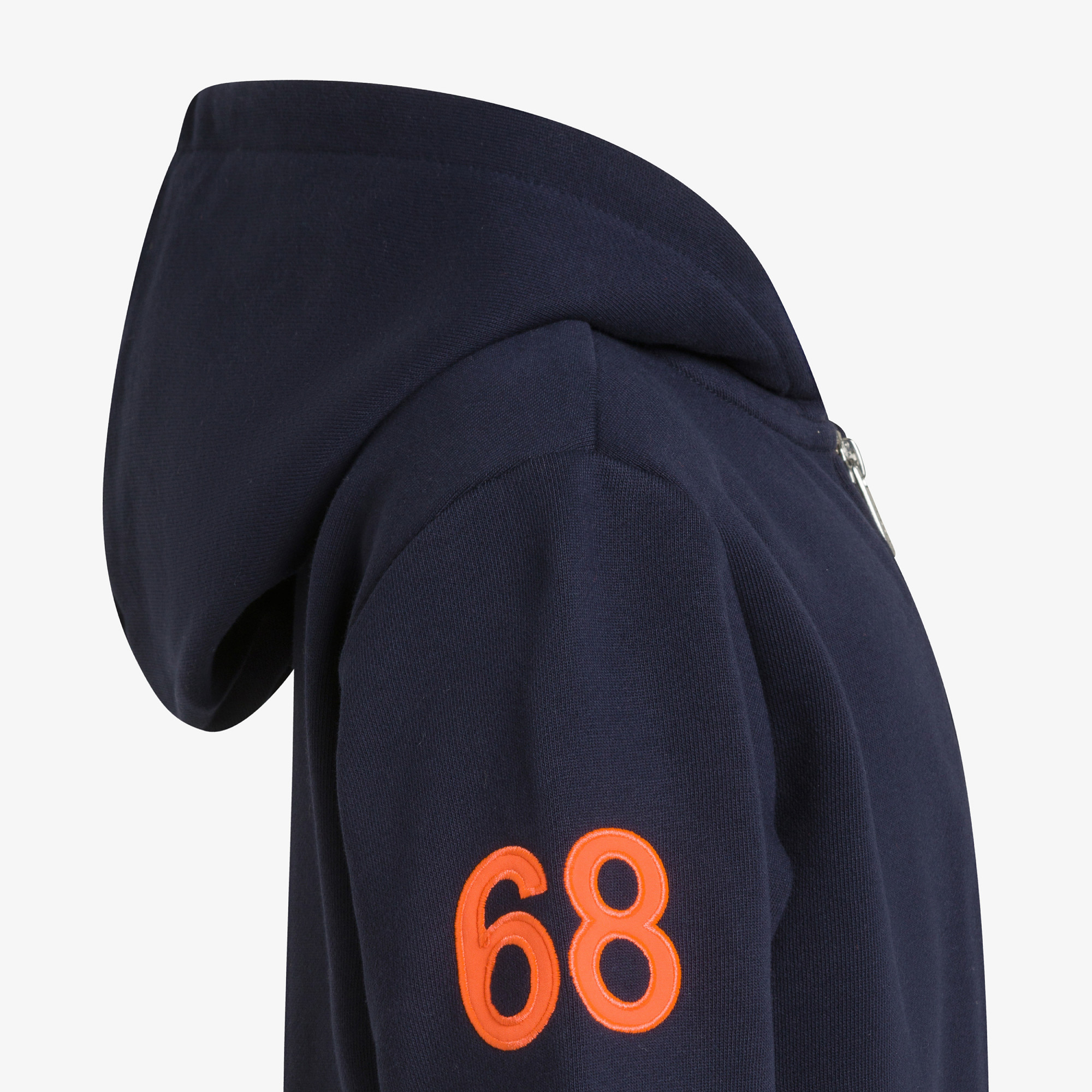 Felpa in cotone con cappuccio e zip NAVY BLUE