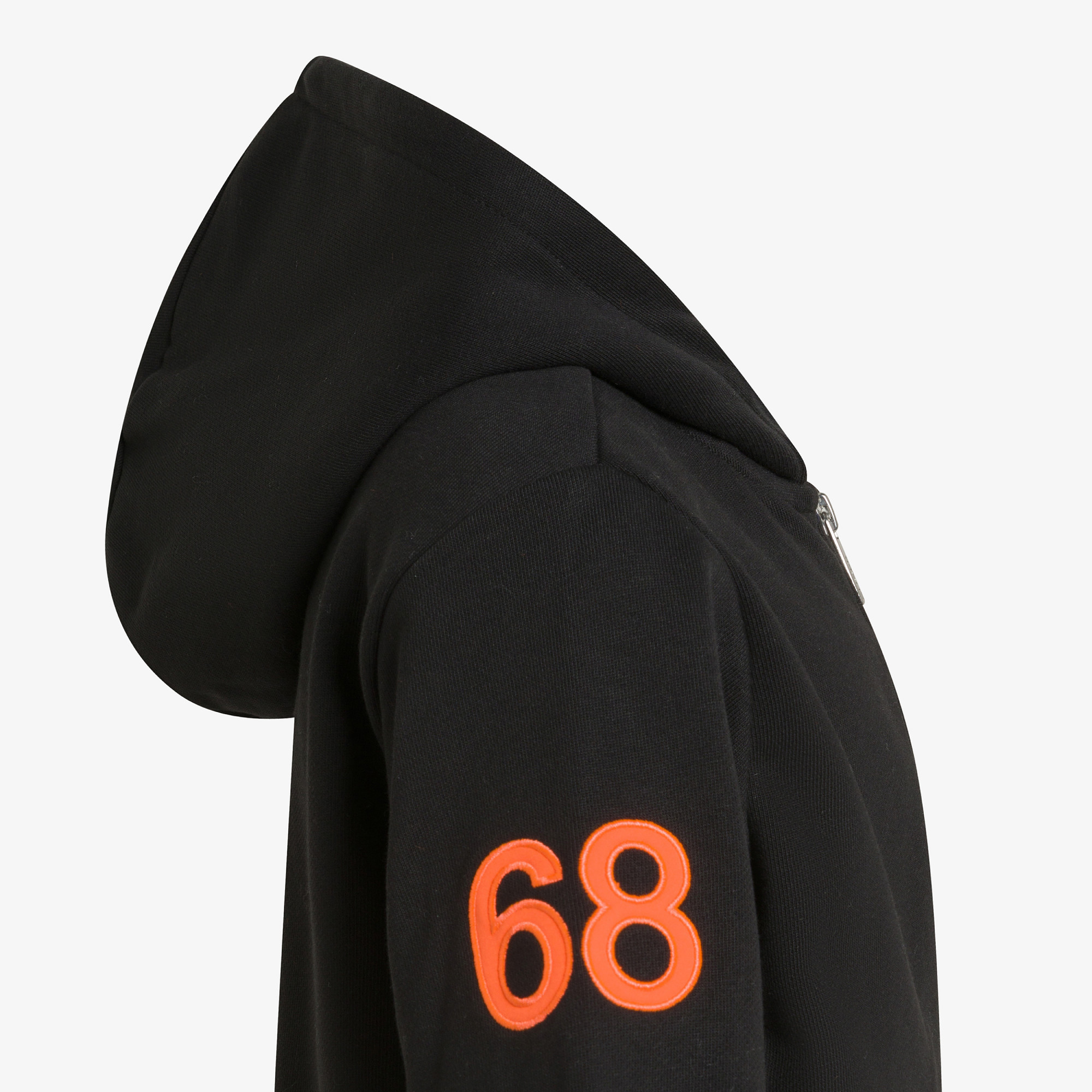 Felpa in cotone con cappuccio e zip NERO