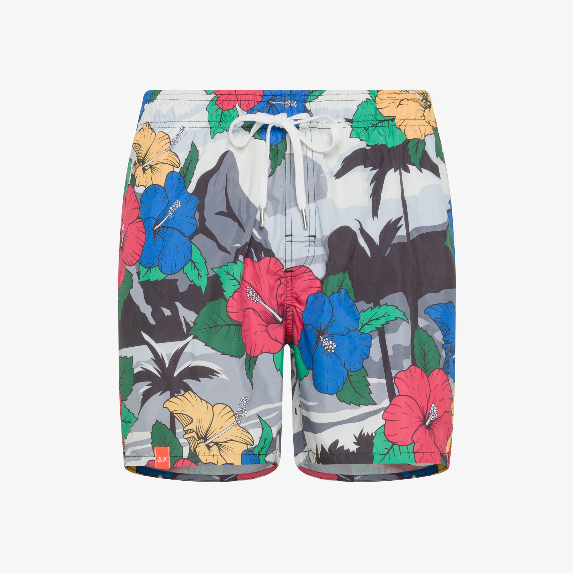 SWIM PANT HAWAII PRINT BIANCO/NERO