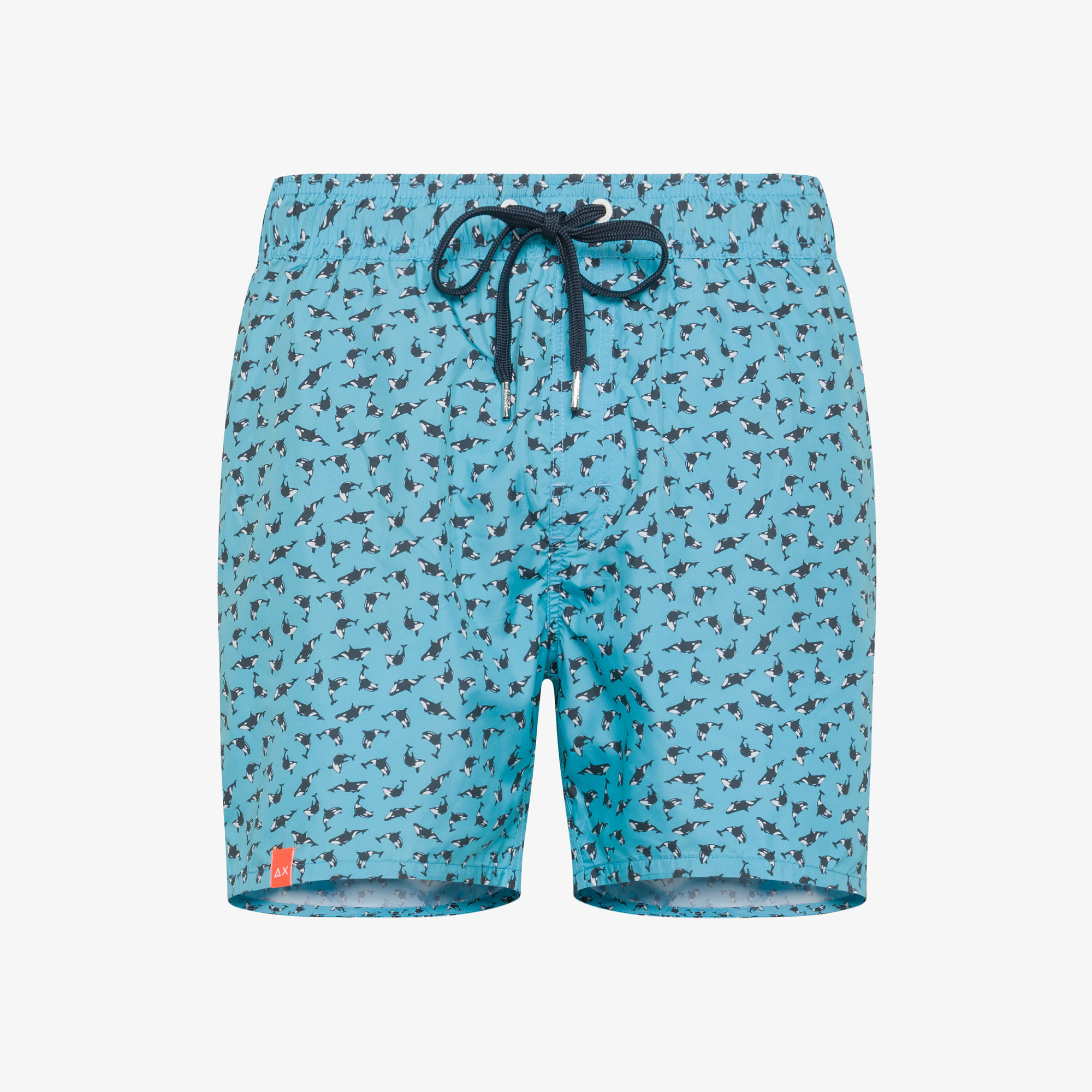 SWIM PANT TIE PATTERN TURQUOISE