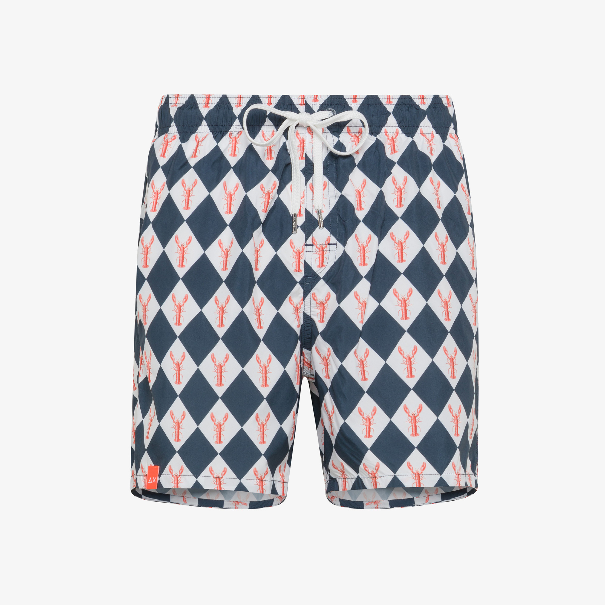 Boxer mare con stampa blu navy e bianca