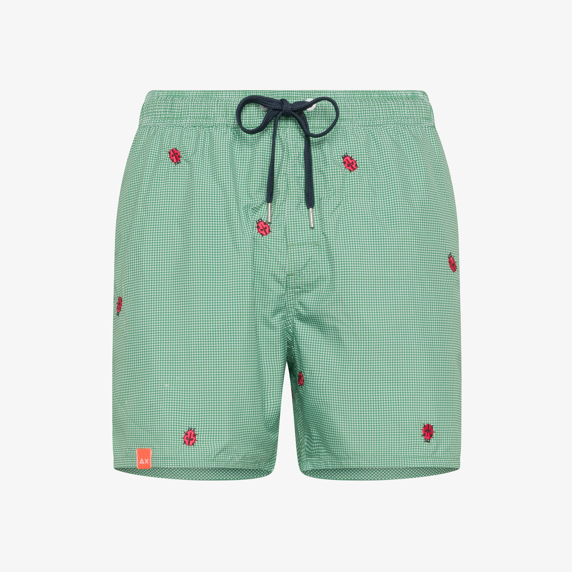 SWIM PANT SMALL EMBROIDERY VERDE PRATO/BIANCO