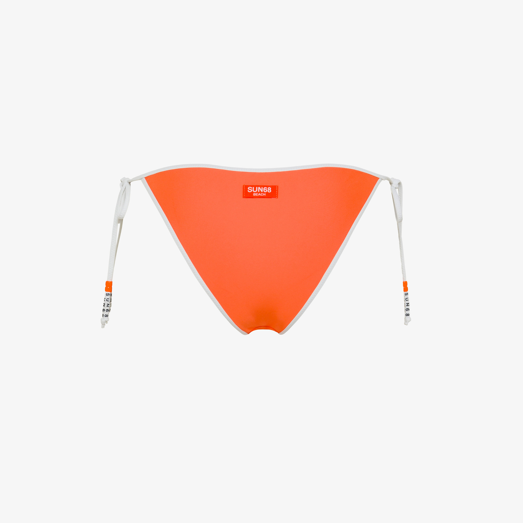Fluorescent orange nylon bikini briefs
