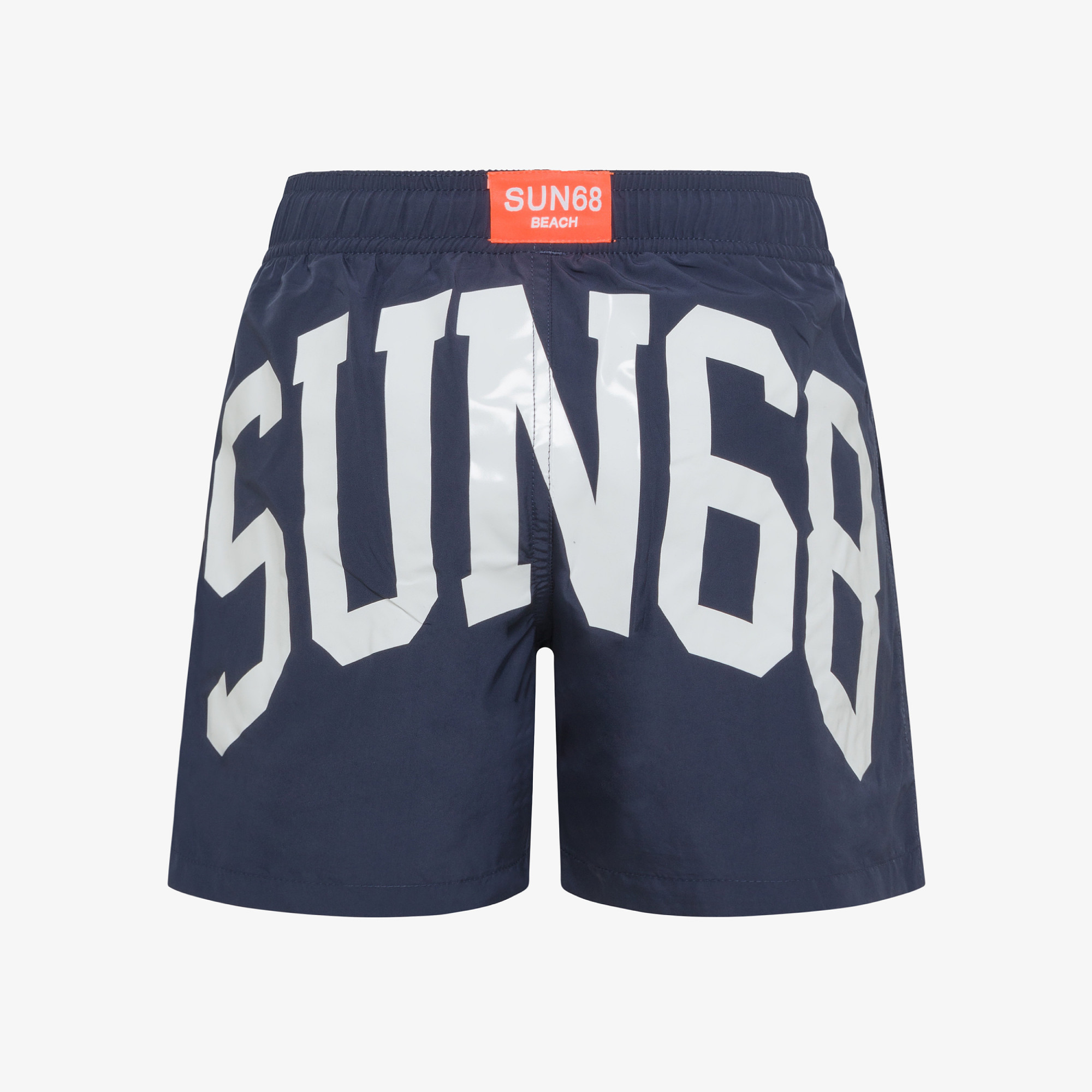 BOY'S SWIM PANT BIG LOGO ON BACK NAVY BLUE