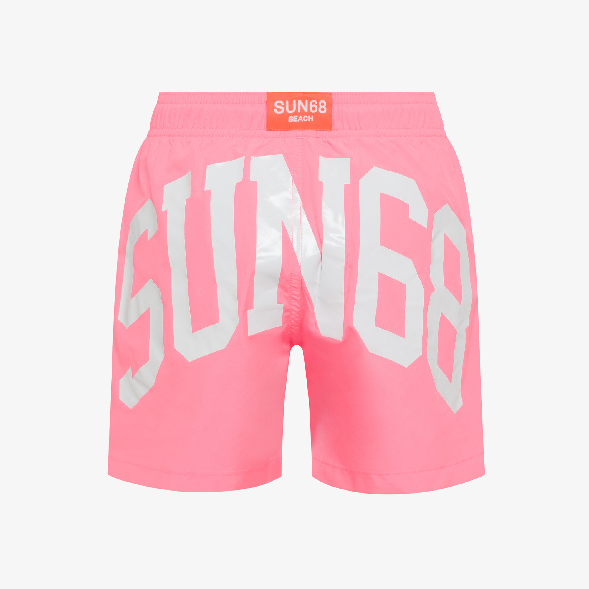 BOY'S SWIM PANT BIG LOGO ON BACK FUXIA FLUO