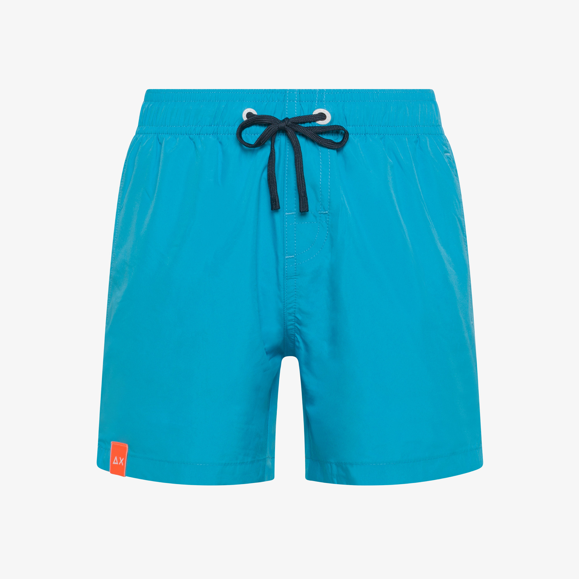 BOY'S SWIM PANT BIG LOGO ON BACK BLUE FLUO