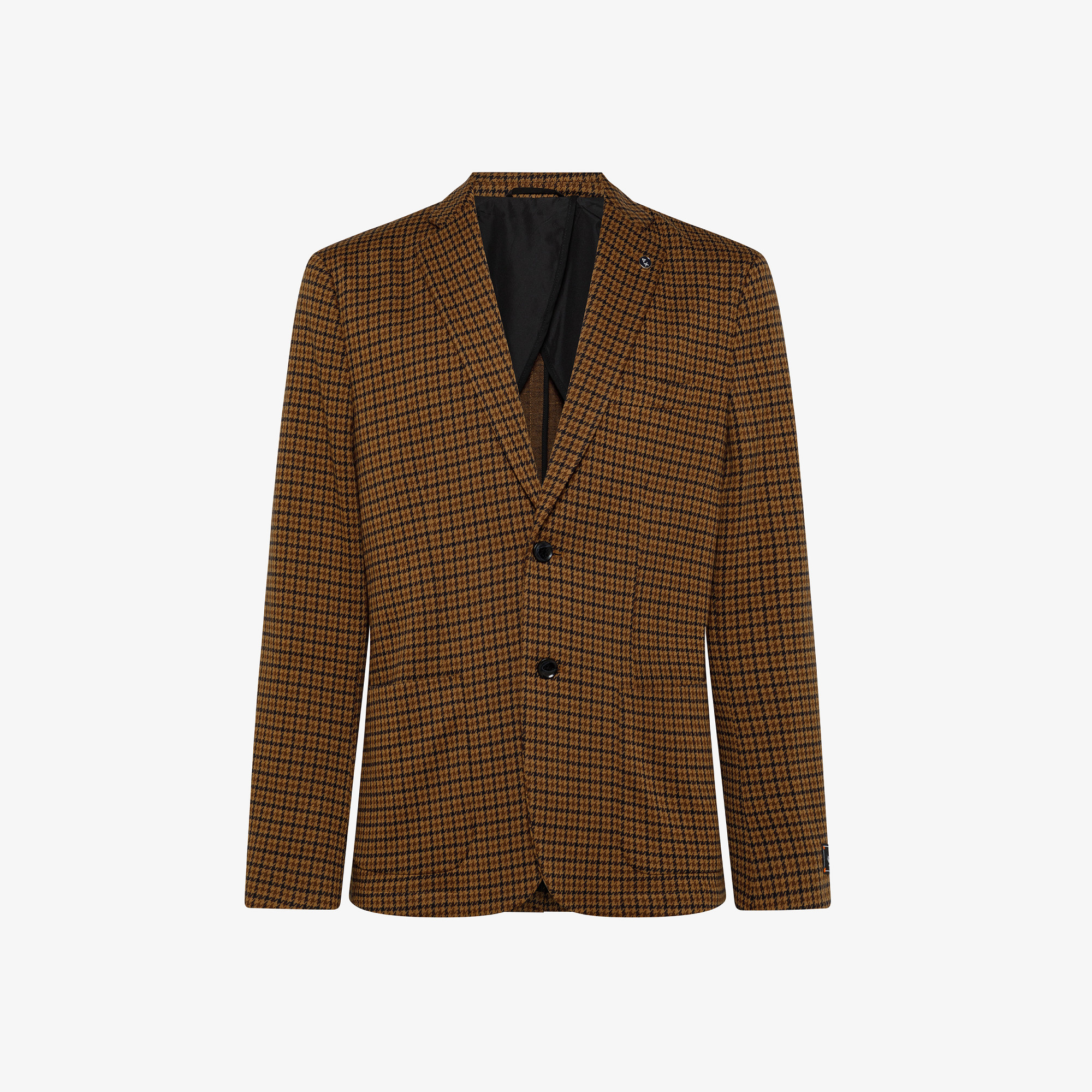 BLAZER FANCY JERSEY WOOL CAMEL/NAVY BLUE