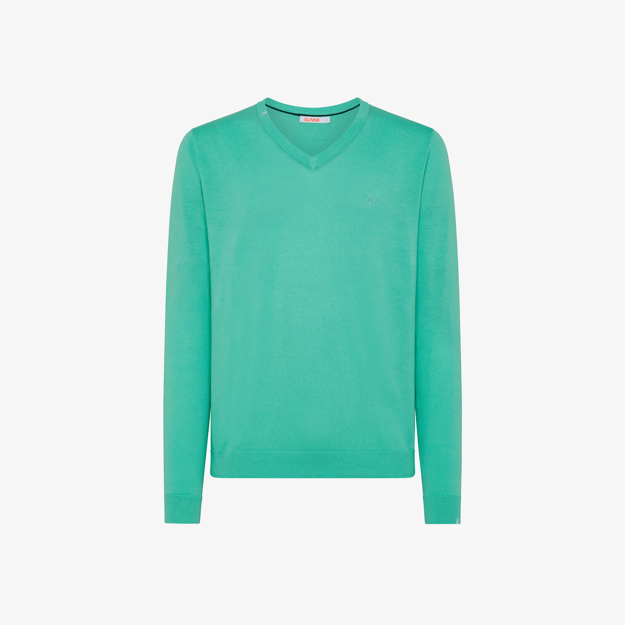 V NECK SOLID VERDE ACQUAMARINA