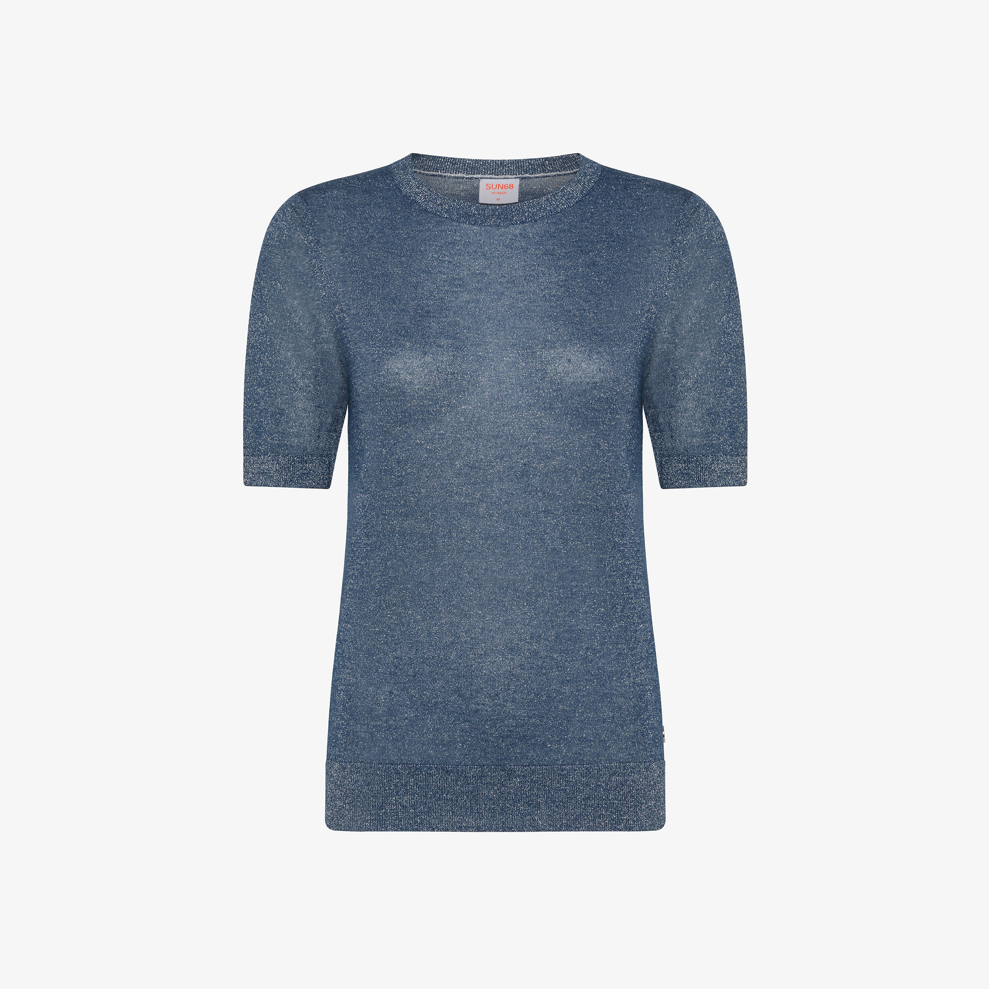KNIT T-SHIRT LUREX S/S BLUE PROFONDO