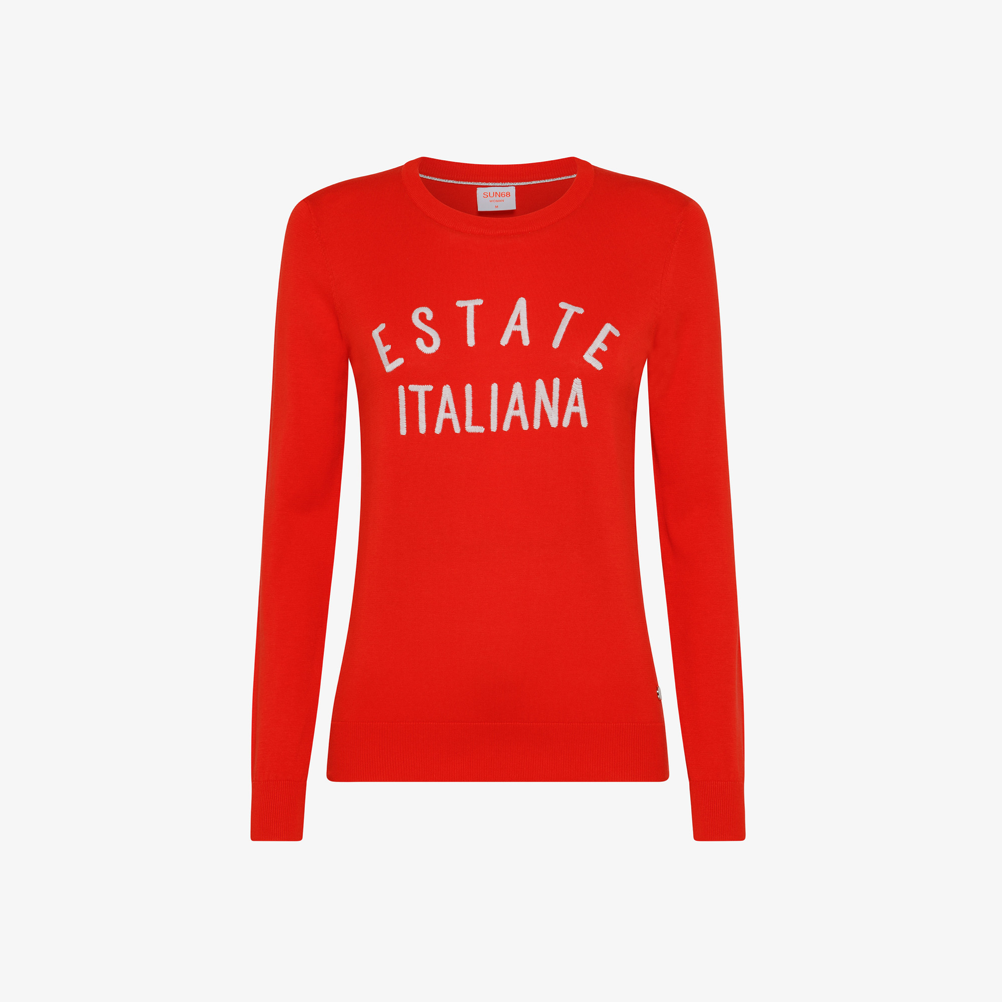 ROUND JACQUARD WORD L/S CORAL