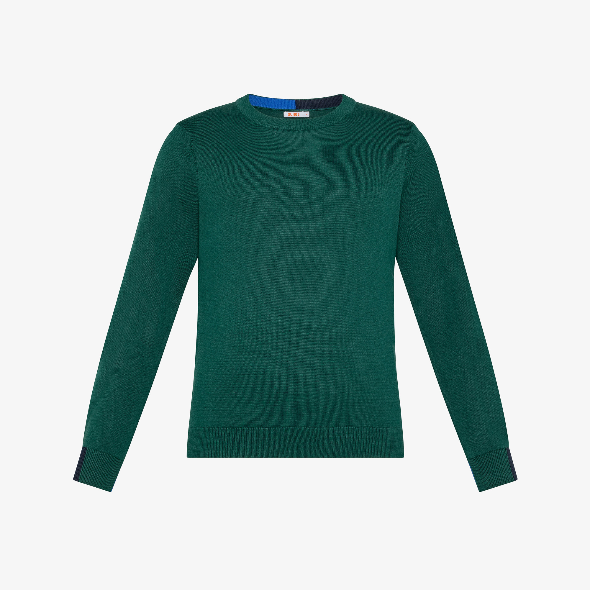 BOY'S ROUND NECK PATCH RIB ENGLISH GREEN