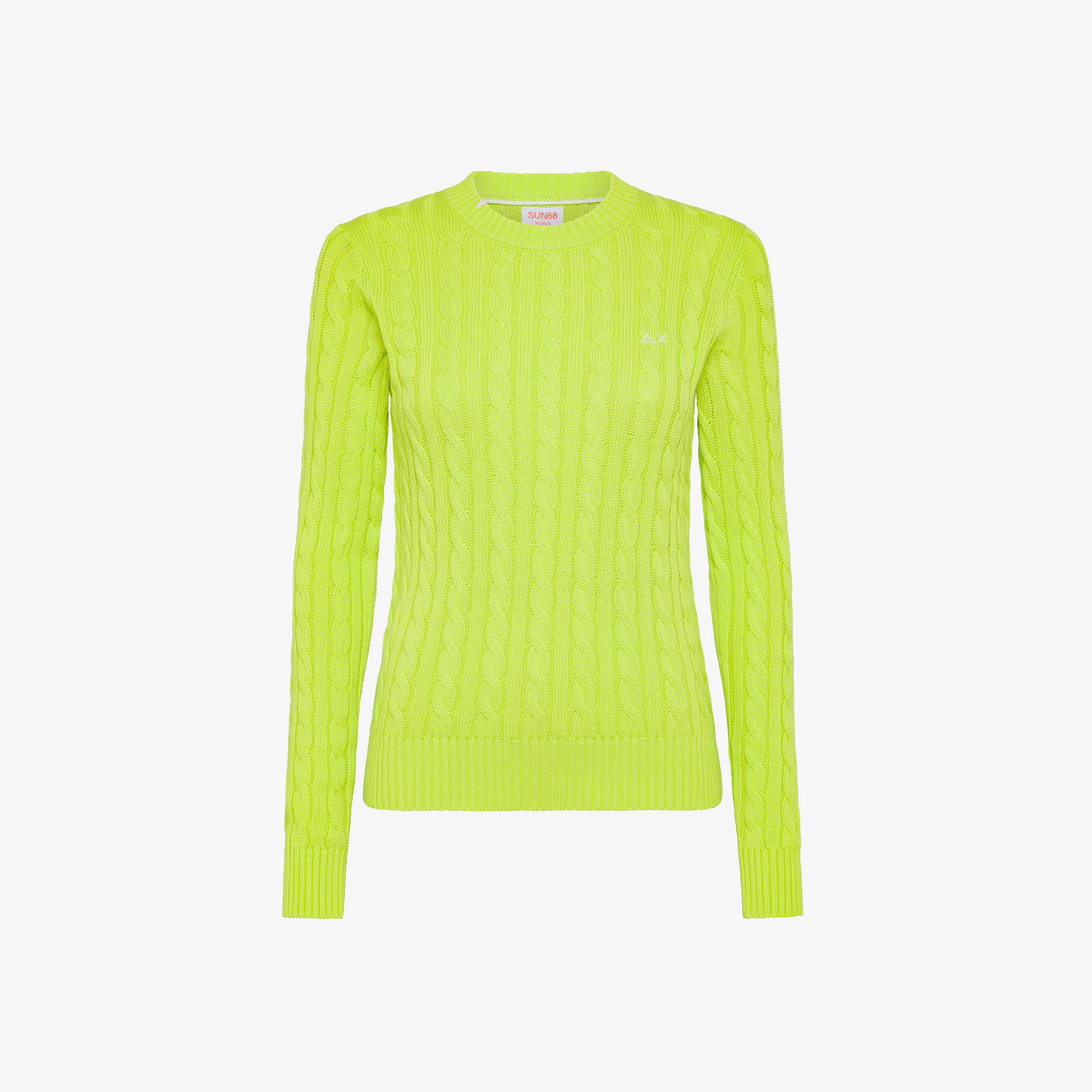 ROUND NECK CABLE L/S LIME