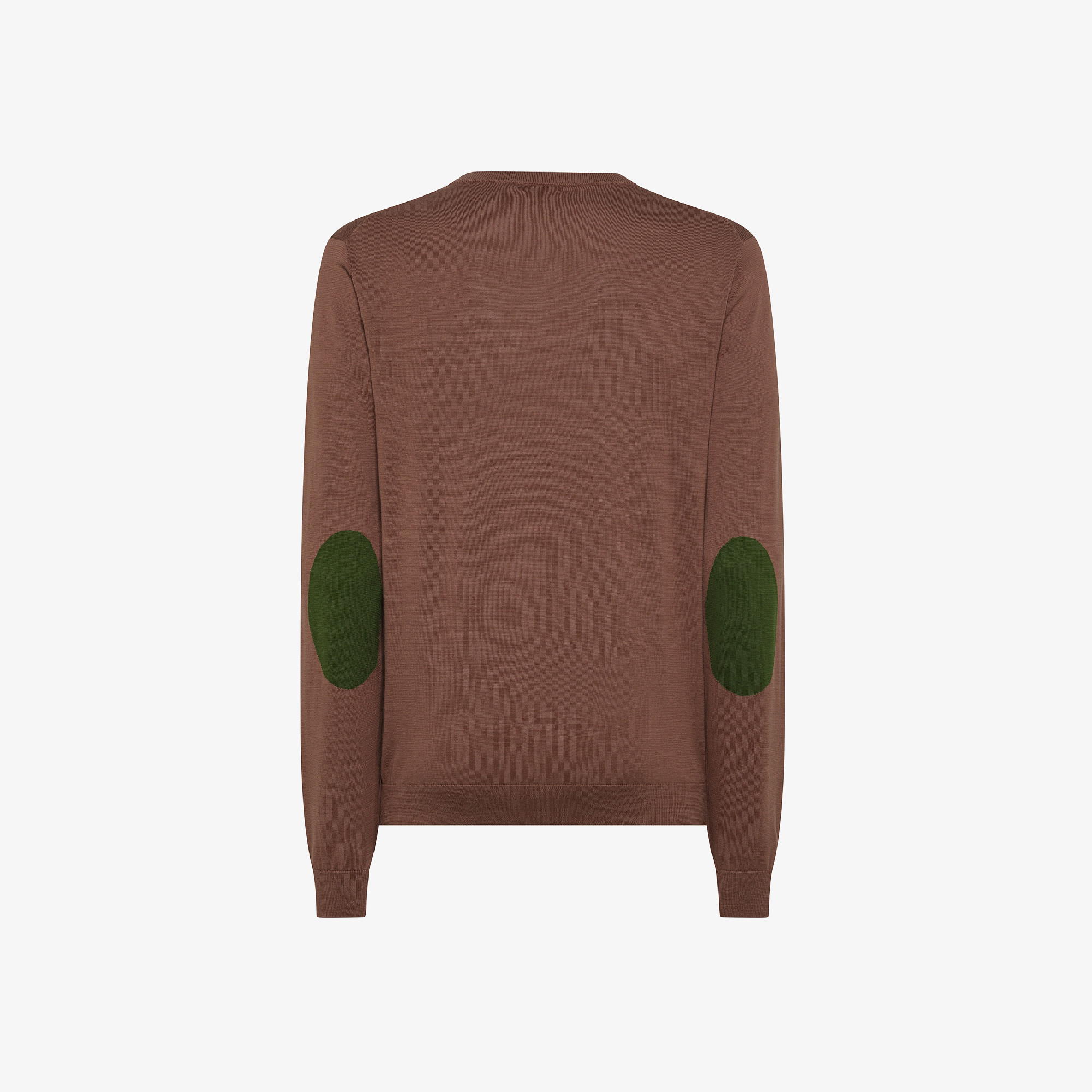 SWEATER ELBOW CONTRAST COLOR BROWN