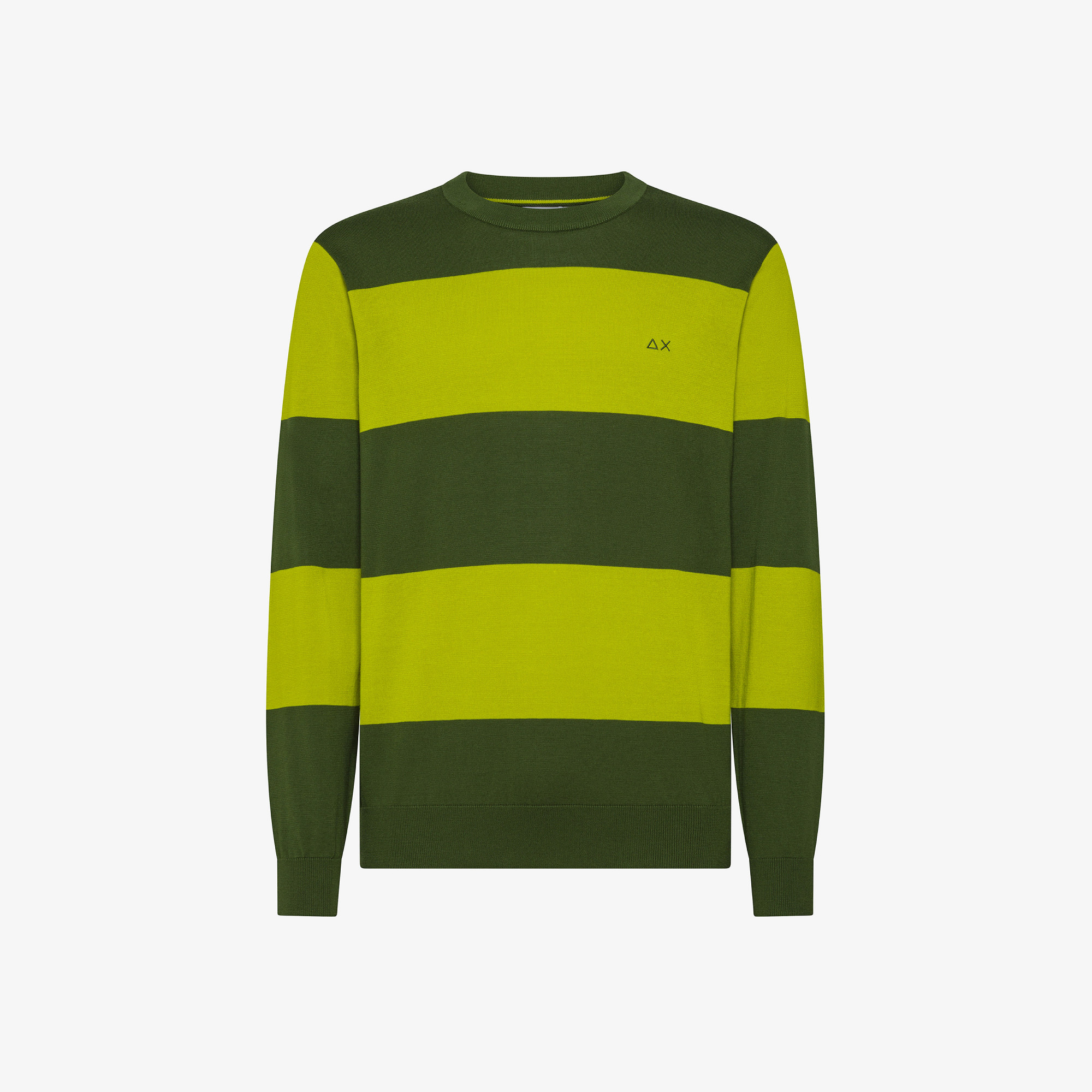 SWEATER STRIPES REGULAR L/S VERDE SCURO/OLIVA