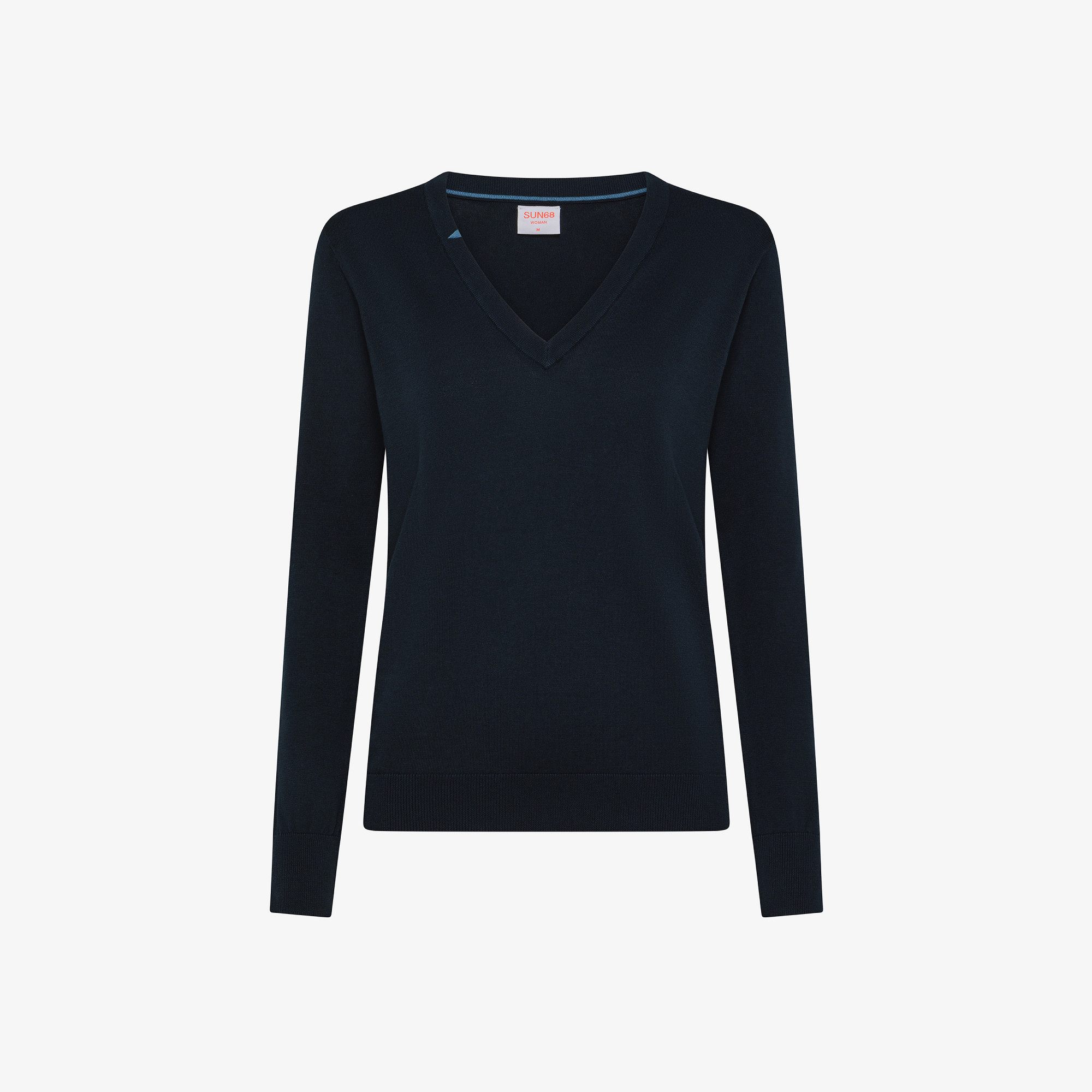 V NECK SWEATER BASIC L/S NAVY BLUE