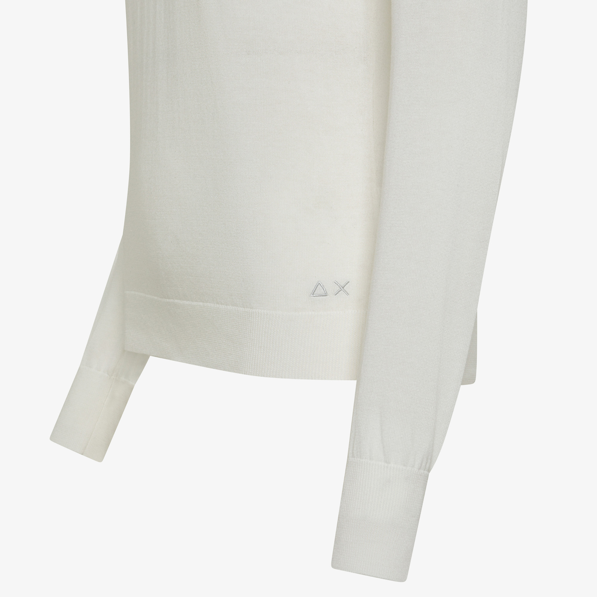 V NECK SWEATER BASIC L/S BIANCO PANNA
