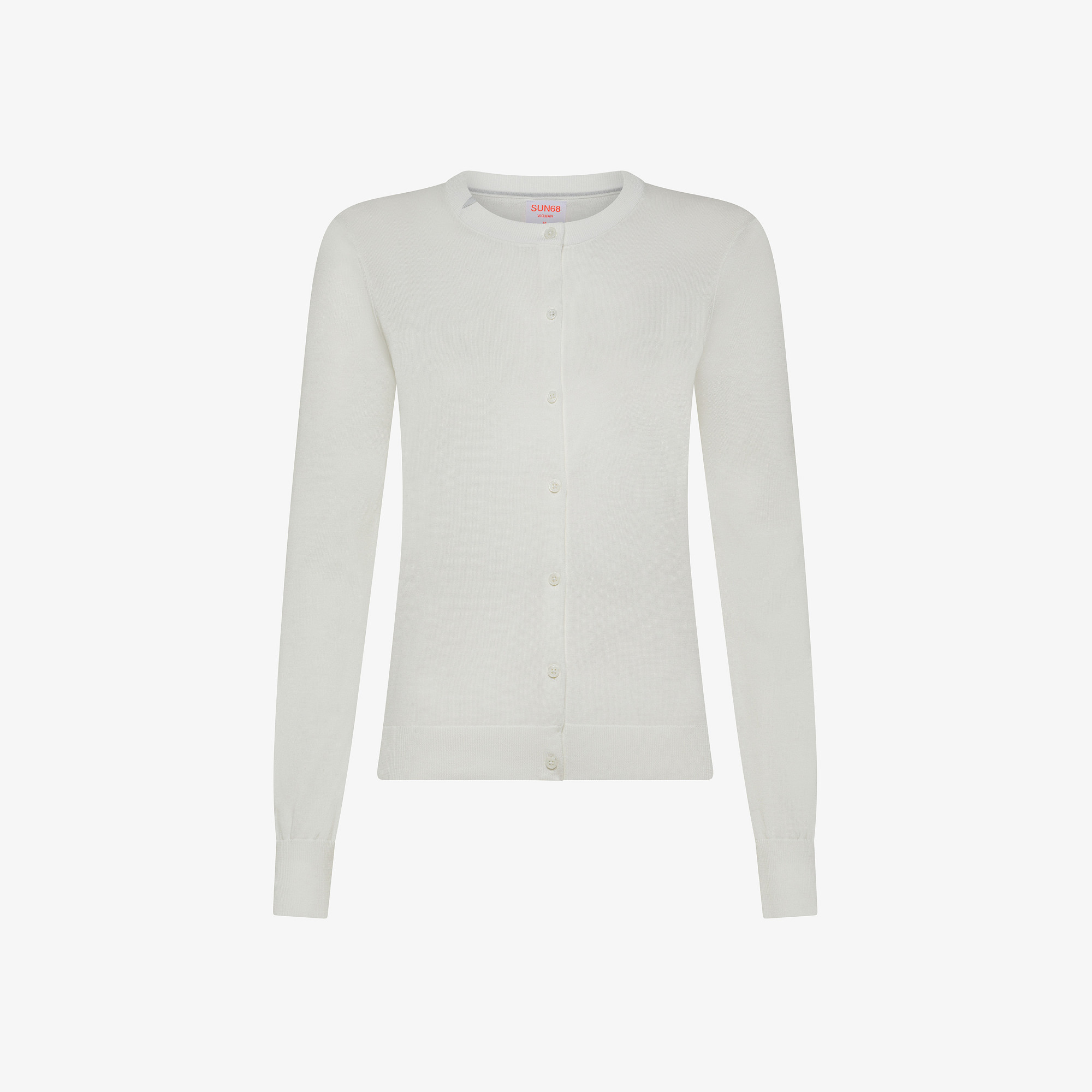 CARDIGAN BASIC L/S BIANCO PANNA