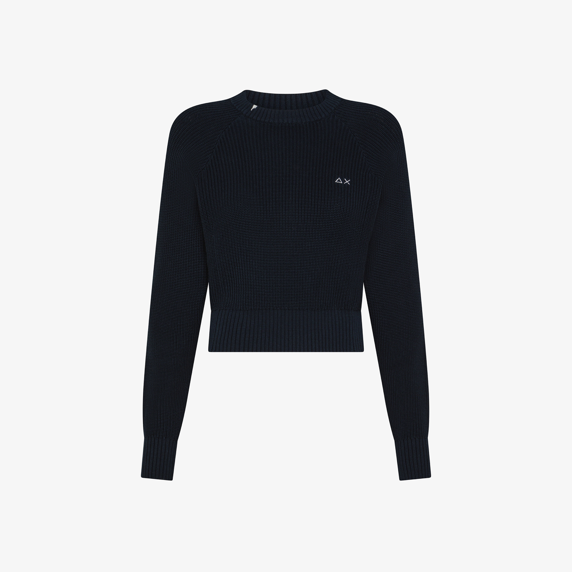 ROUND CROPPED SWEATER L/S NAVY BLUE