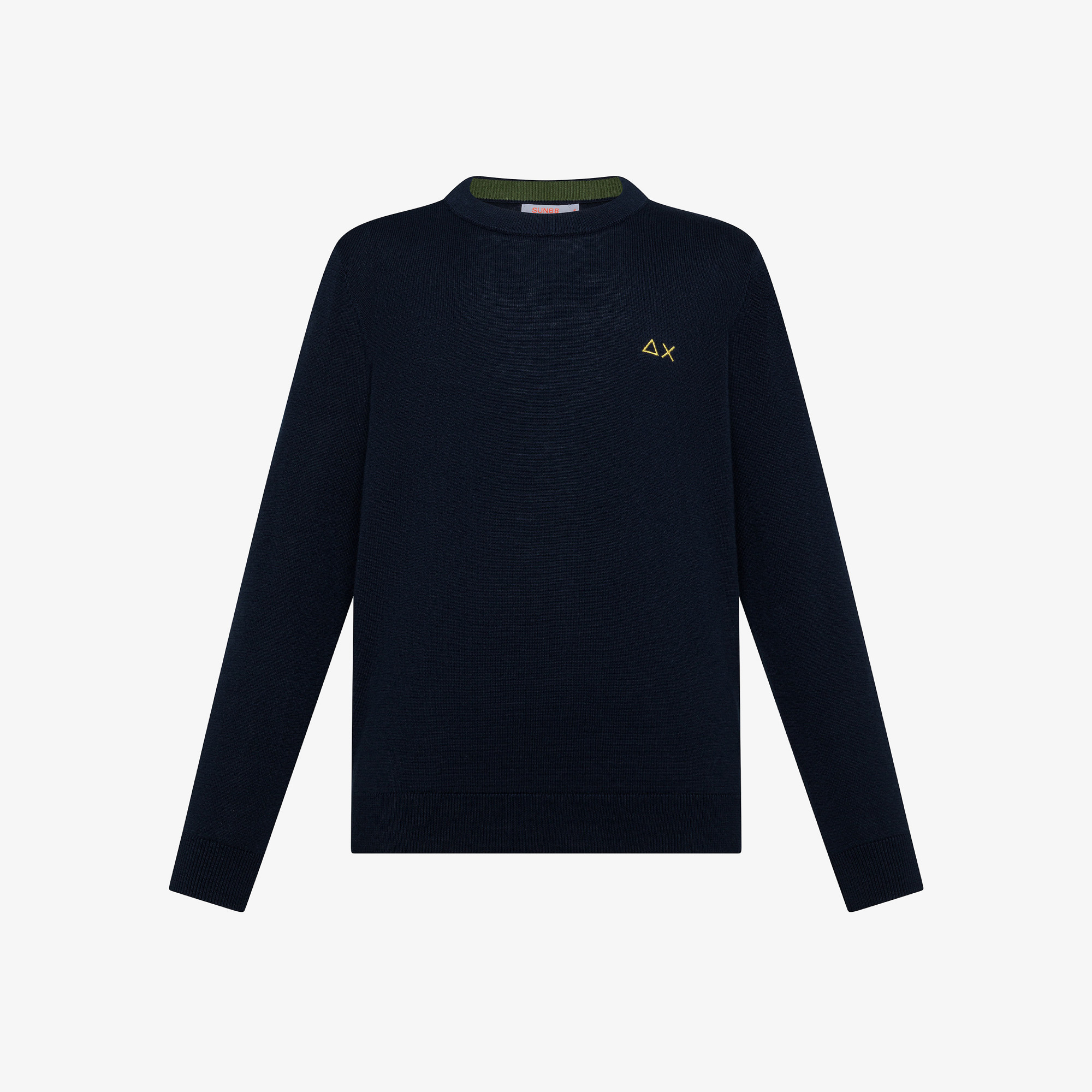 BOY'S SWEATER ELBOW CONTRAST COLOR NAVY BLUE