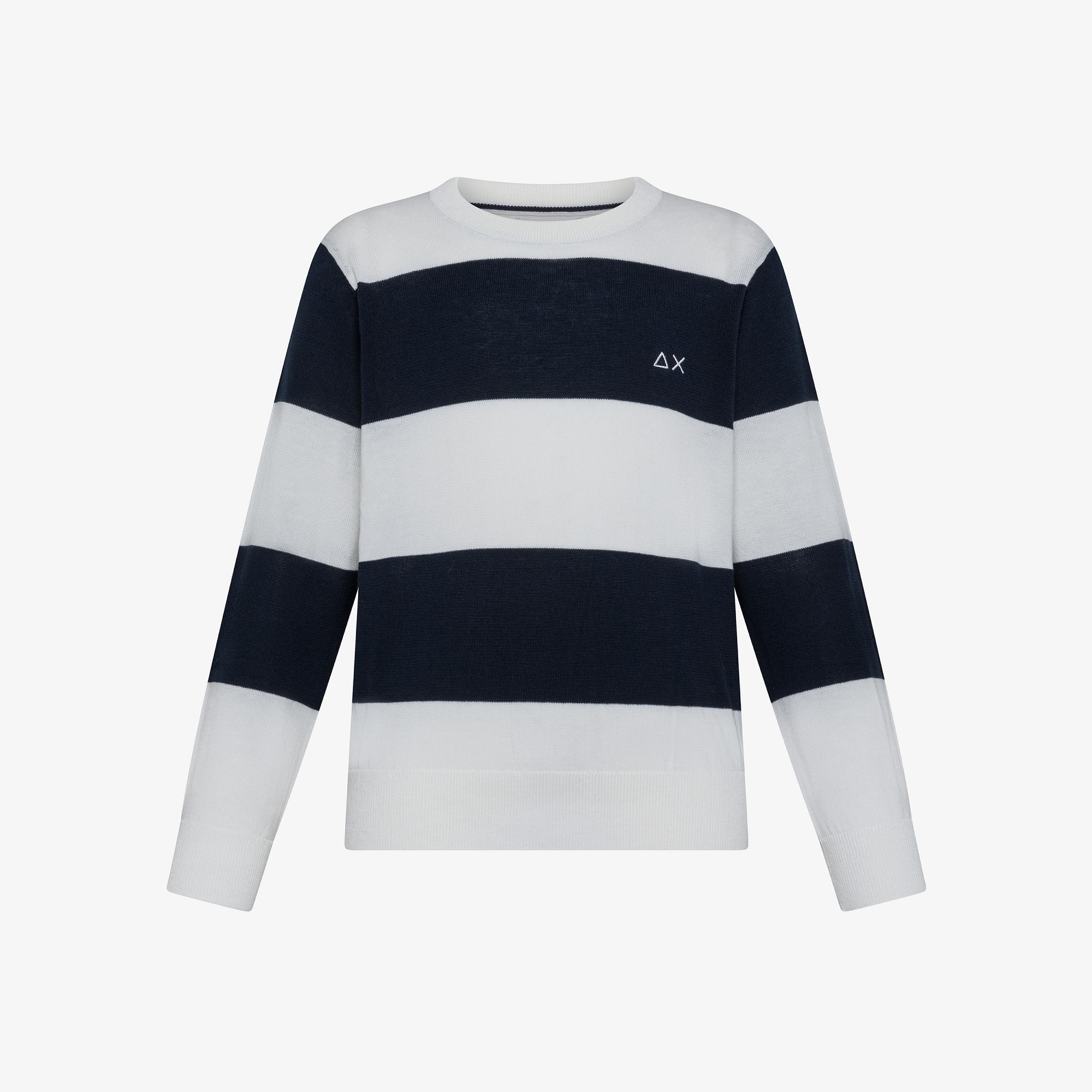 BOY'S SWEATER STRIPES REGULAR L/S OFF WHITE/NAVY BLUE