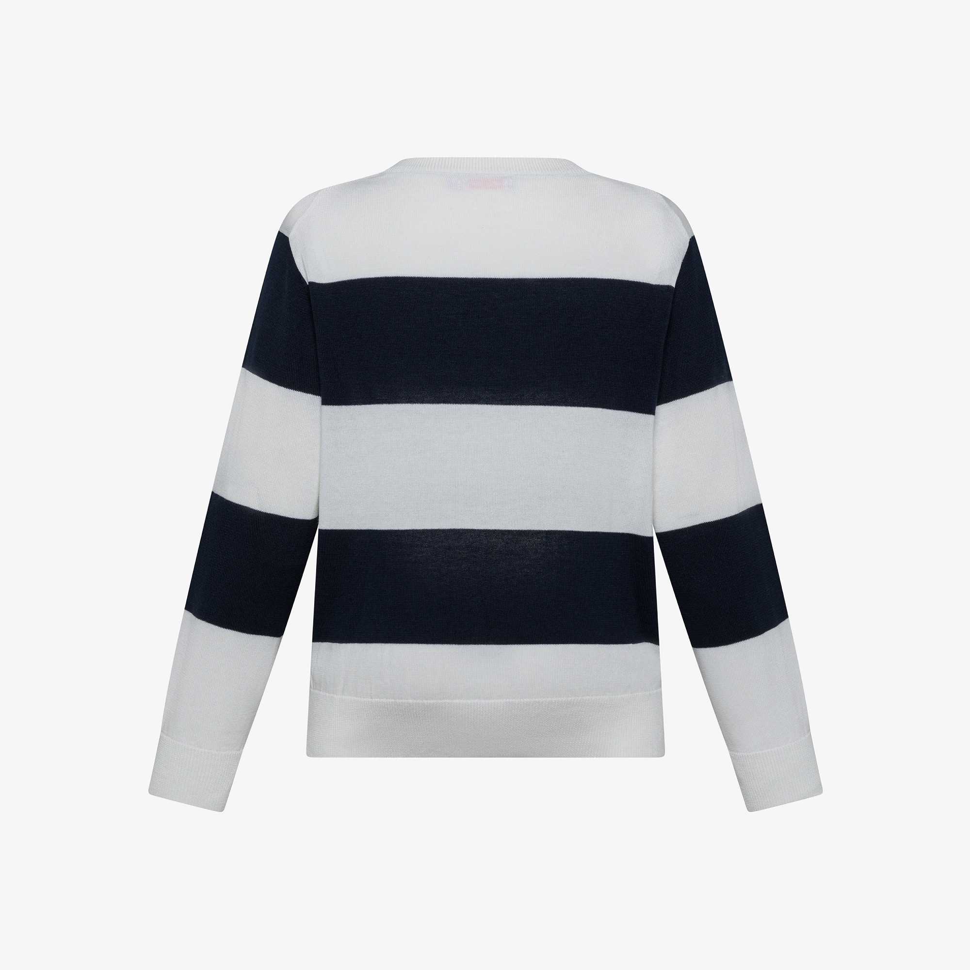BOY'S SWEATER STRIPES REGULAR L/S OFF WHITE/NAVY BLUE