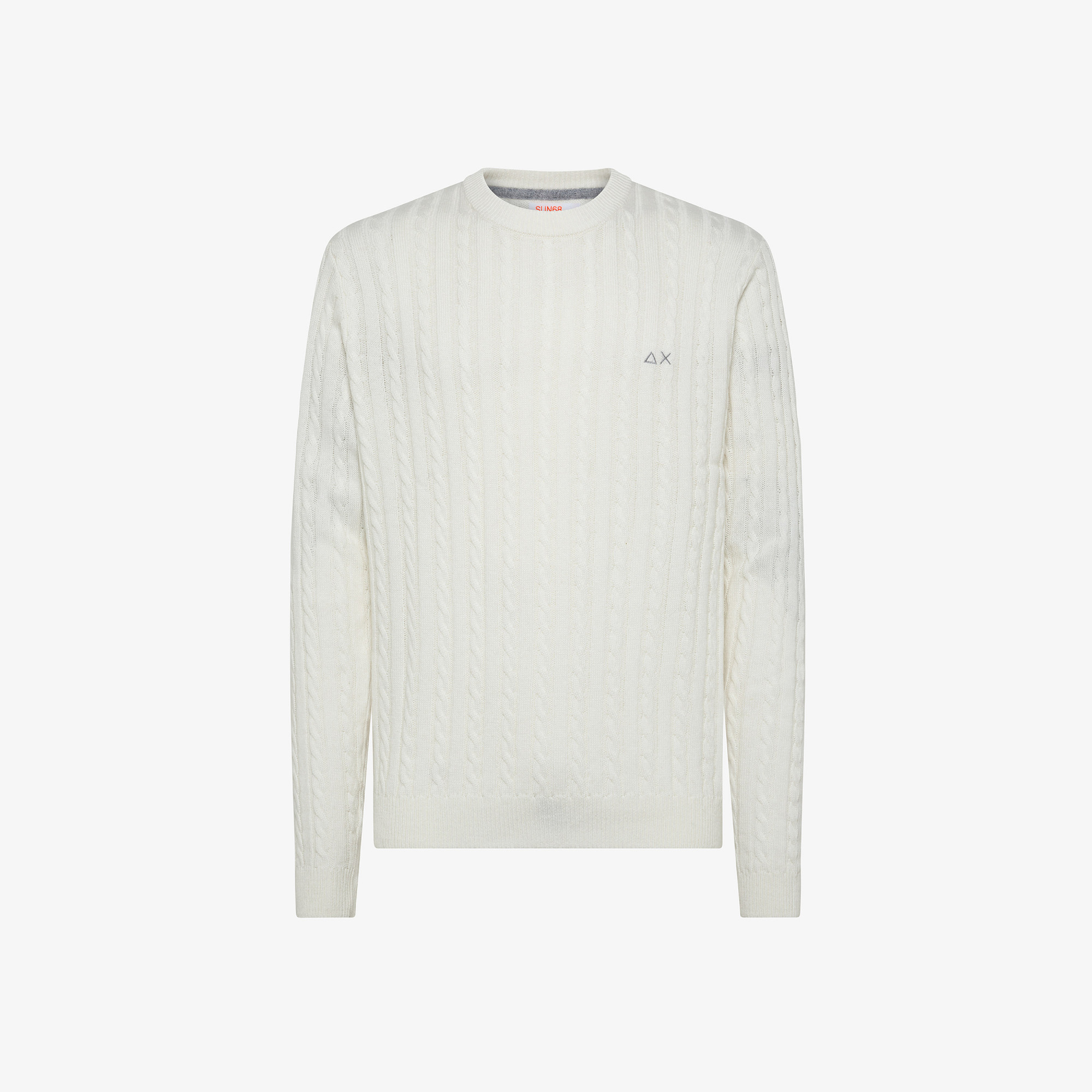 ROUND NECK CABLE OFF WHITE