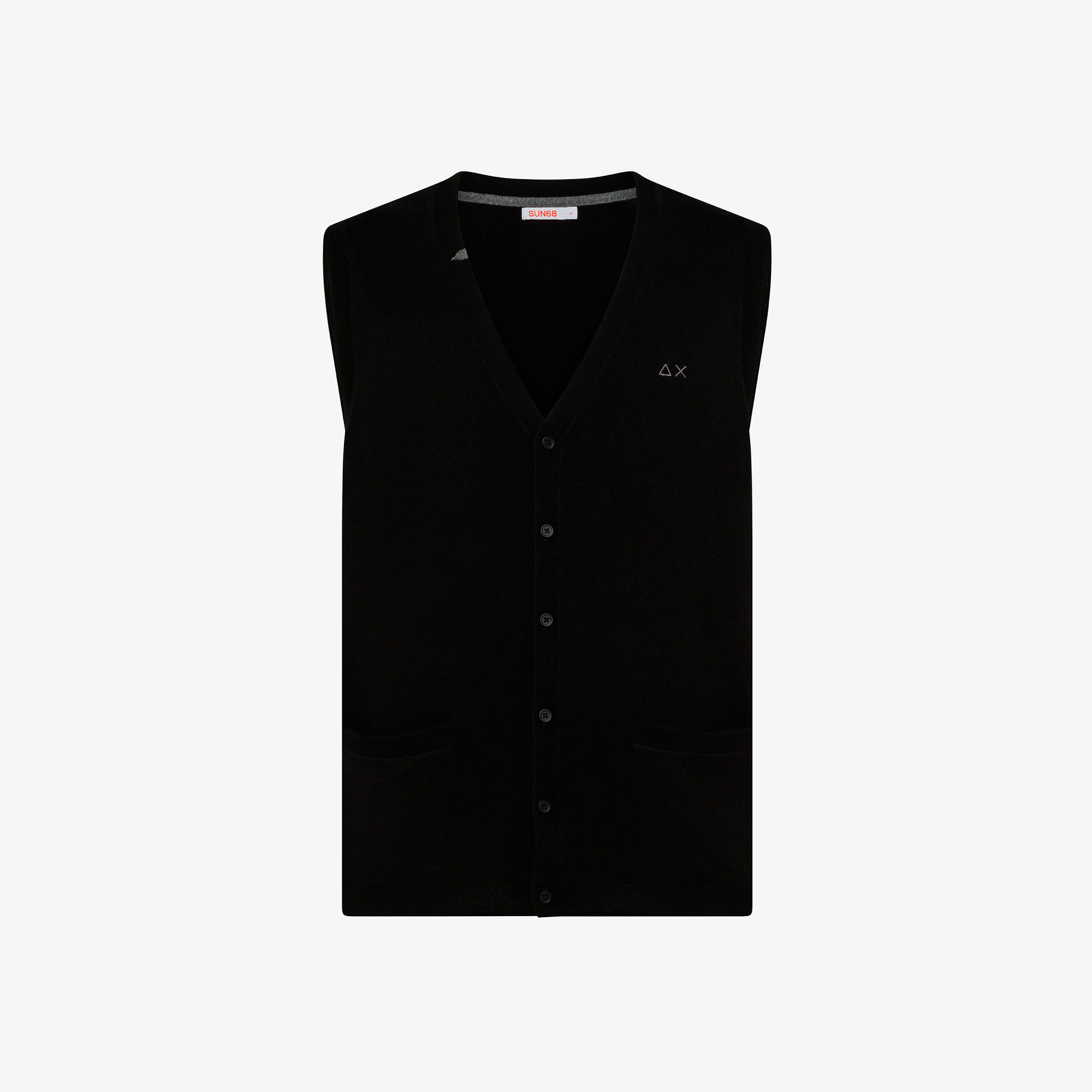 Wool and cotton vest BLACK