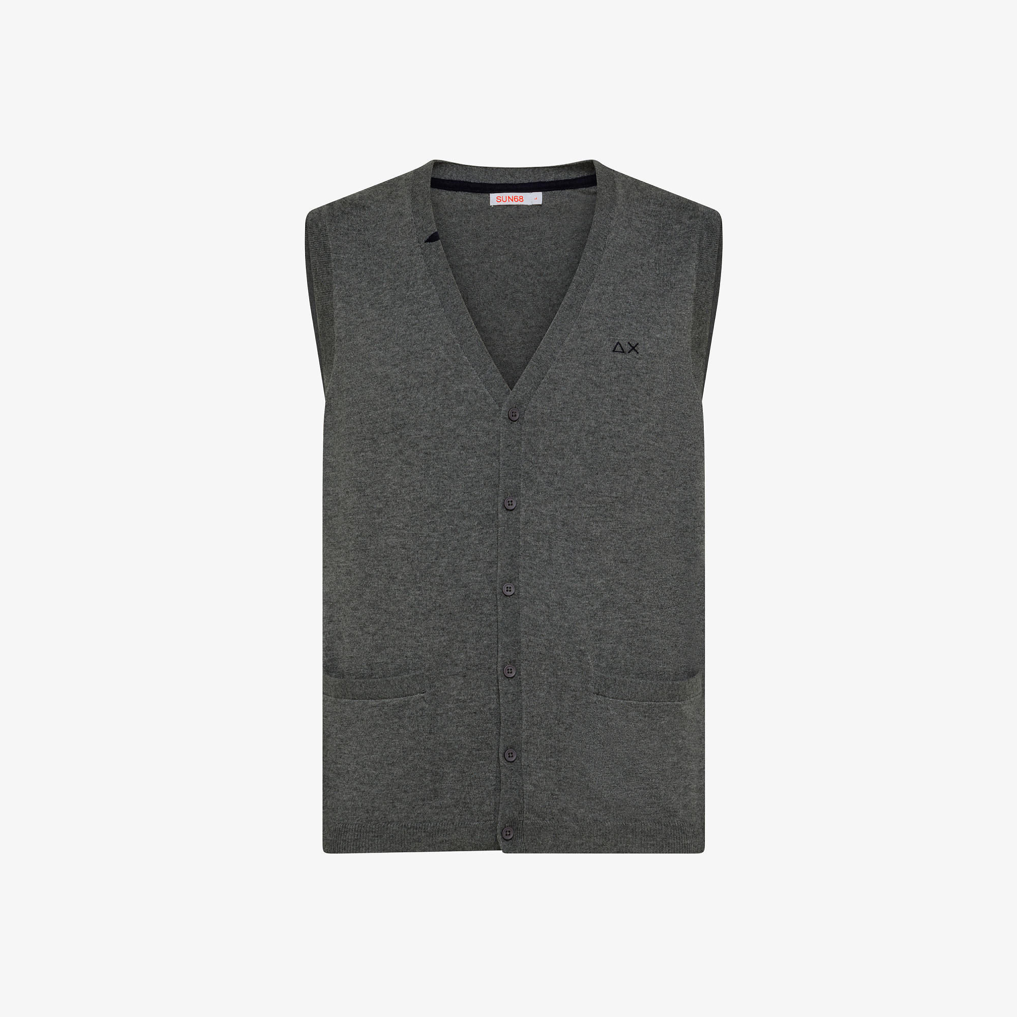 Gilet in lana e cotone GRIGIO SCURO