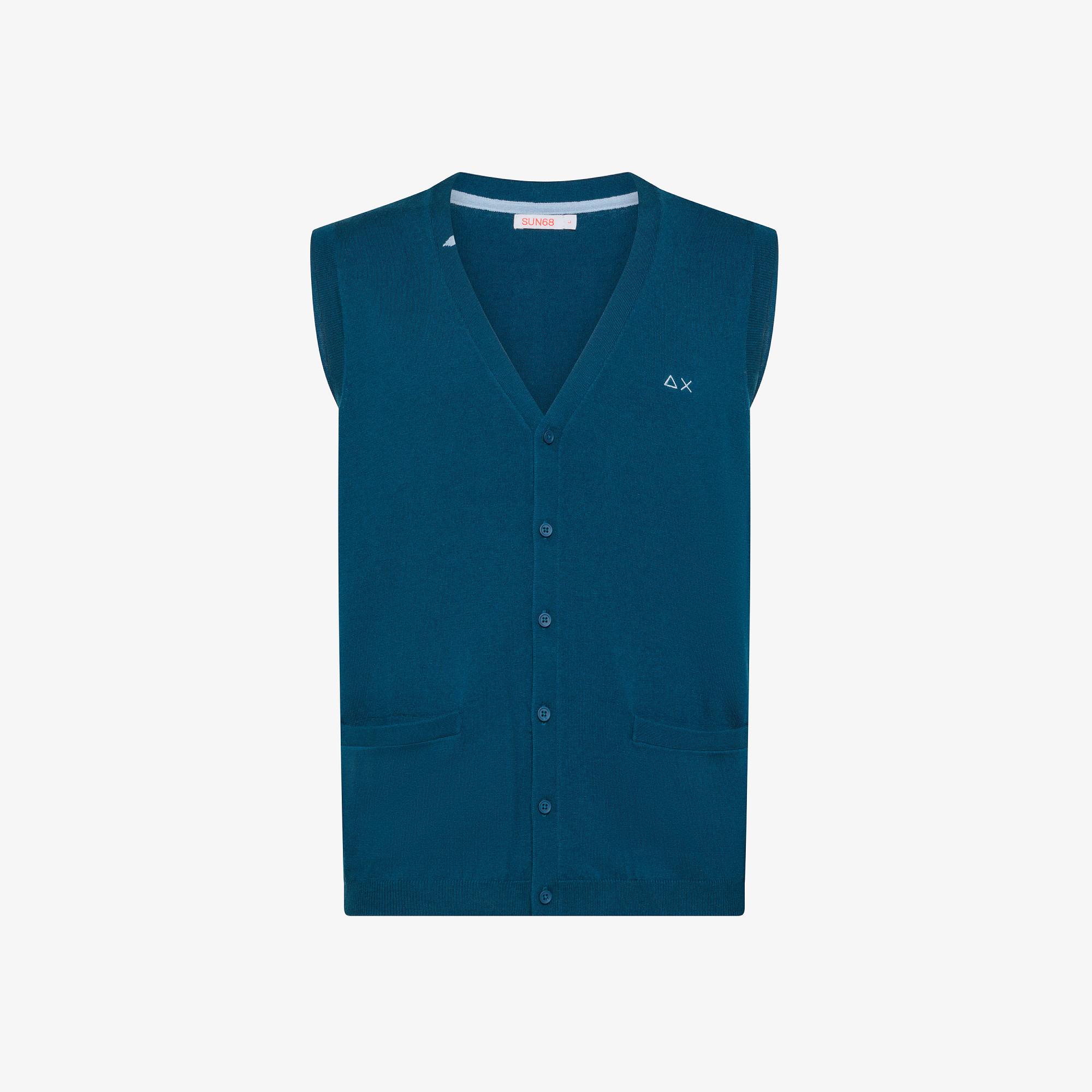 Wool and cotton vest DEEP BLUE