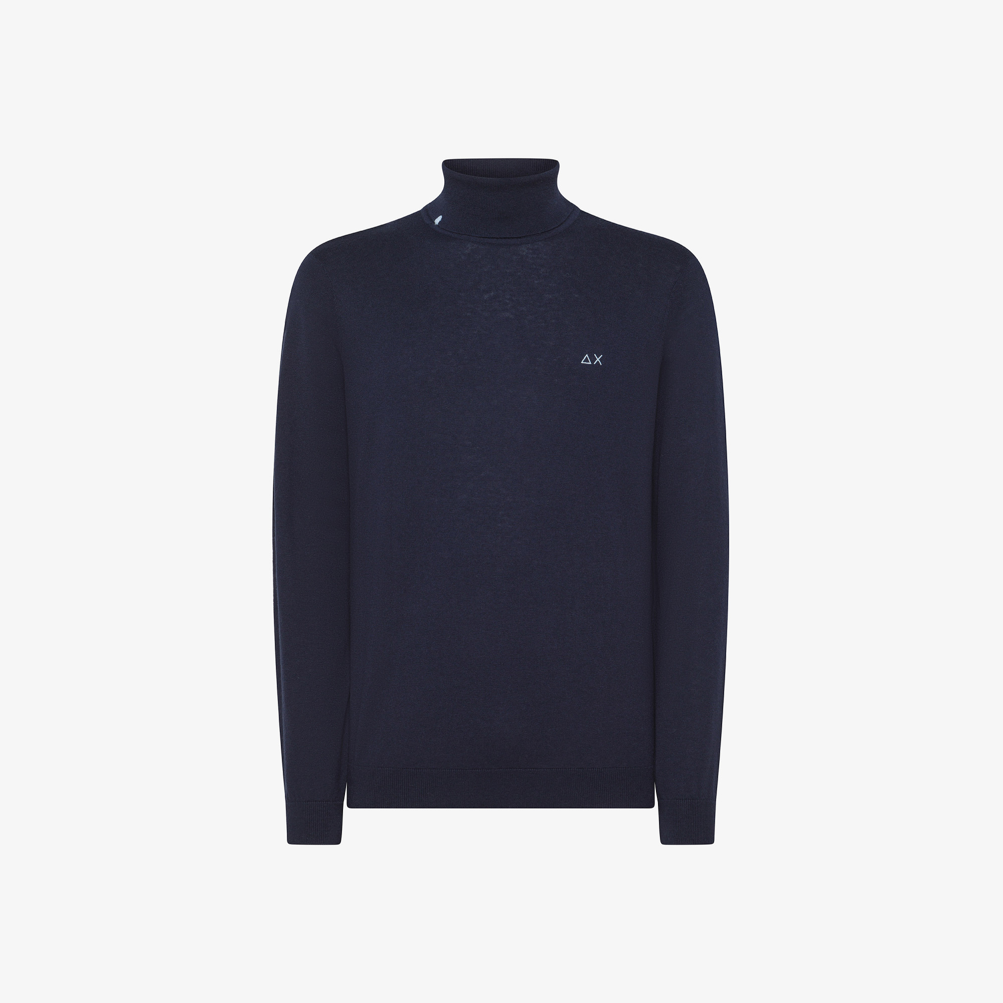 Wool and cotton turtleneck jumper NAVY BLUE