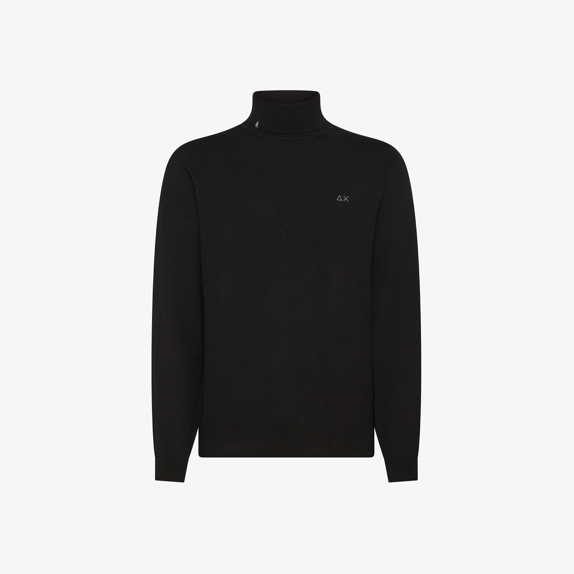 Wool and cotton turtleneck jumper BLACK