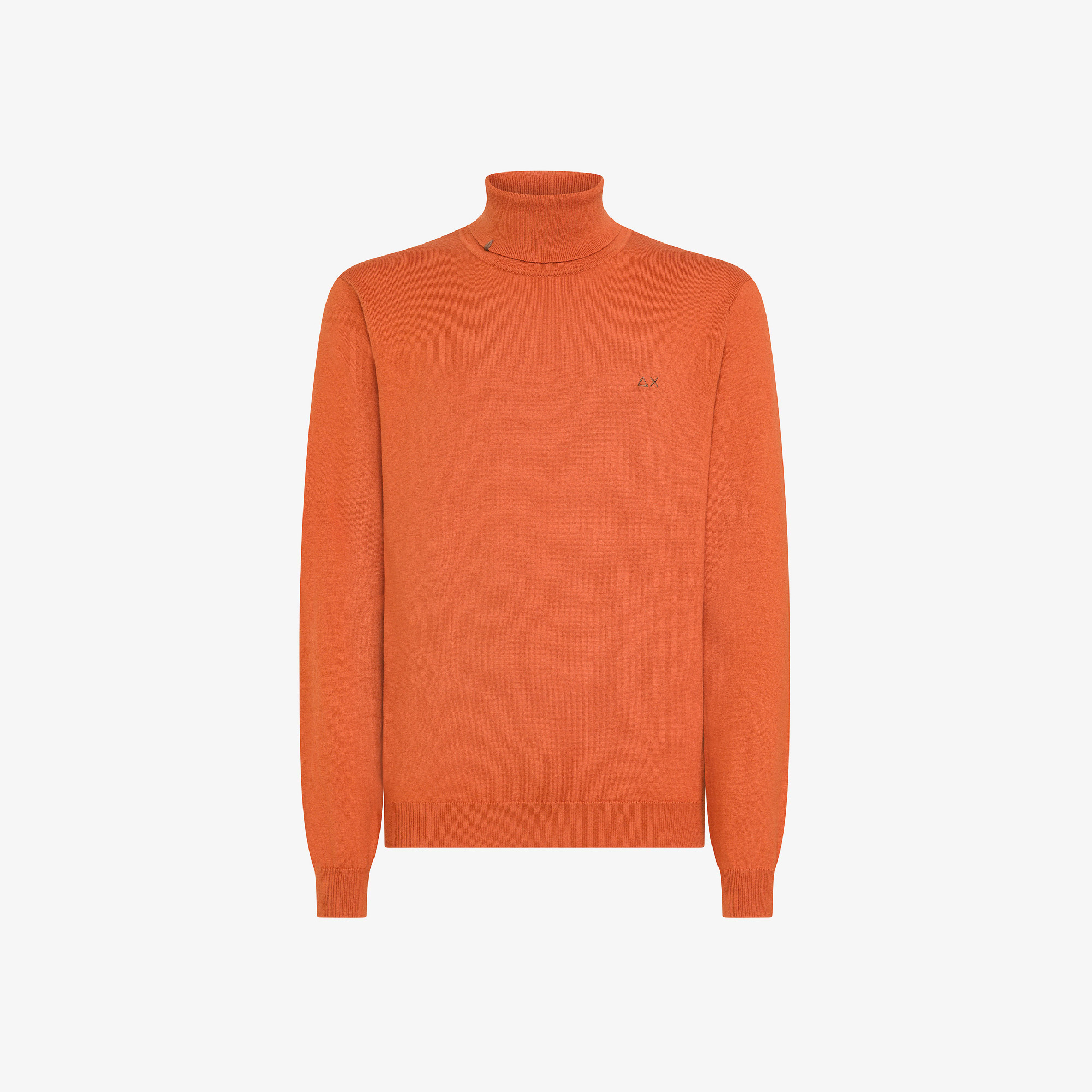 Wool and cotton turtleneck jumper RUST