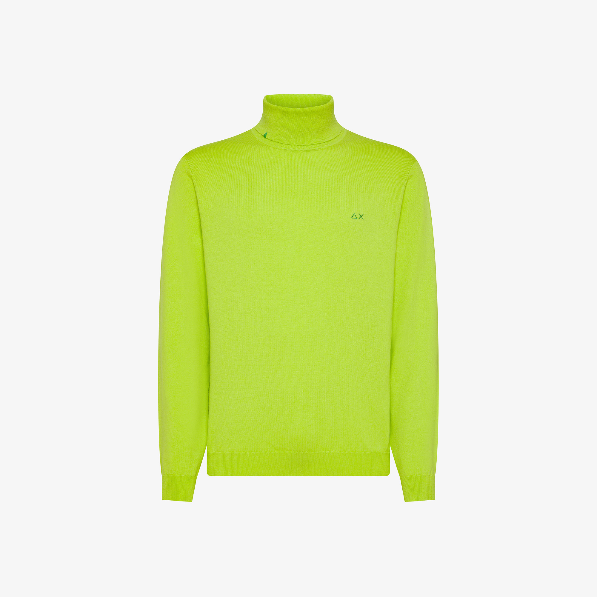 Wool and cotton turtleneck jumper LIME