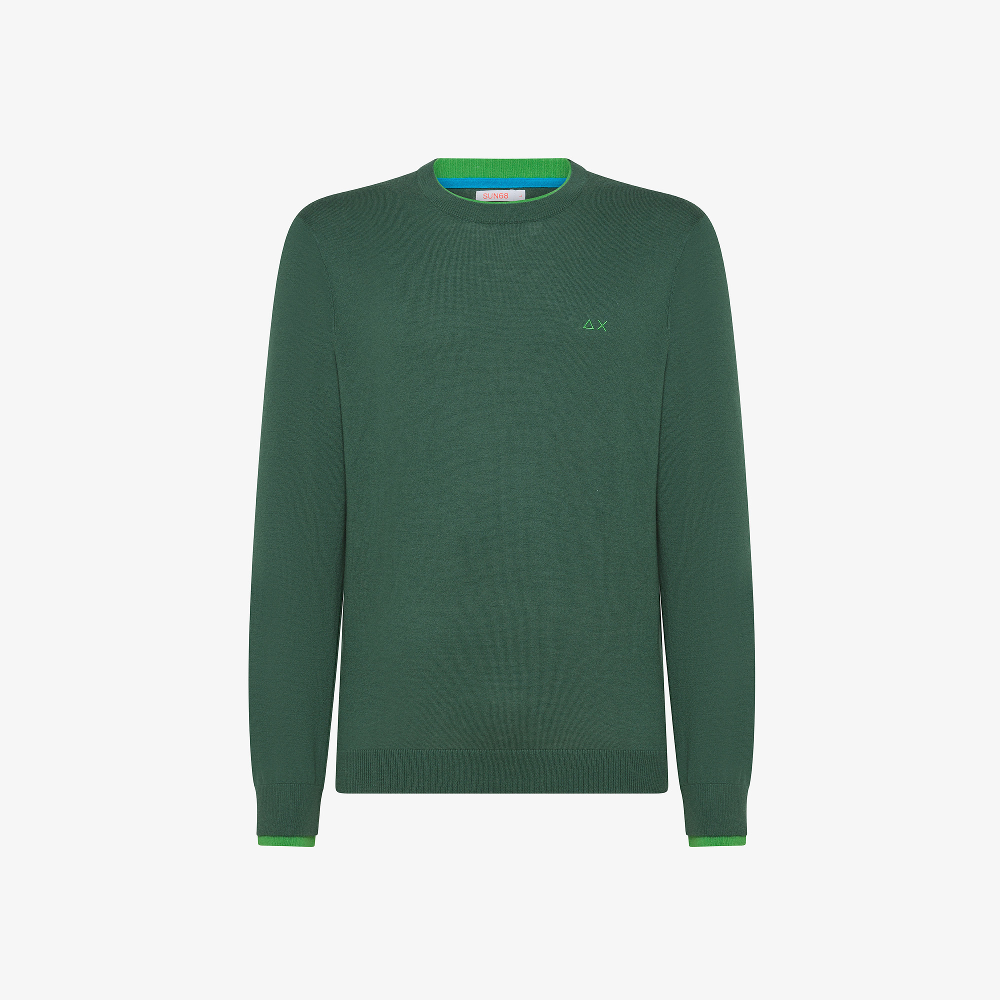 Wool and cotton jumper DARK GREEN