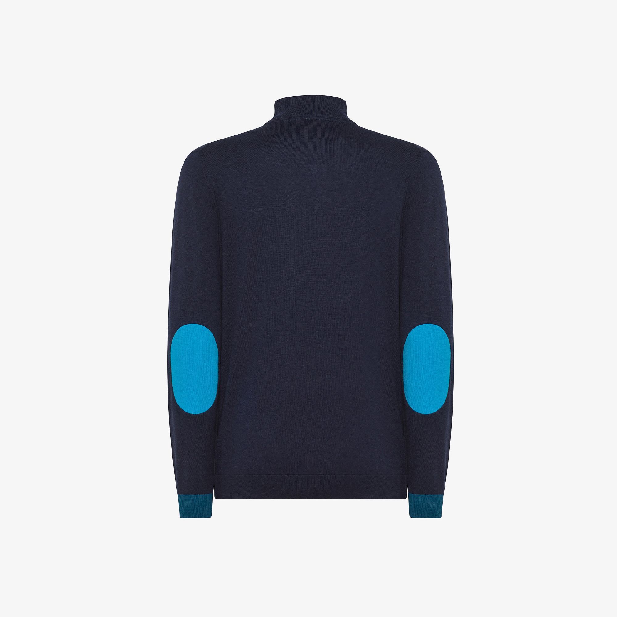 Wool and cotton zip jumper NAVY BLUE