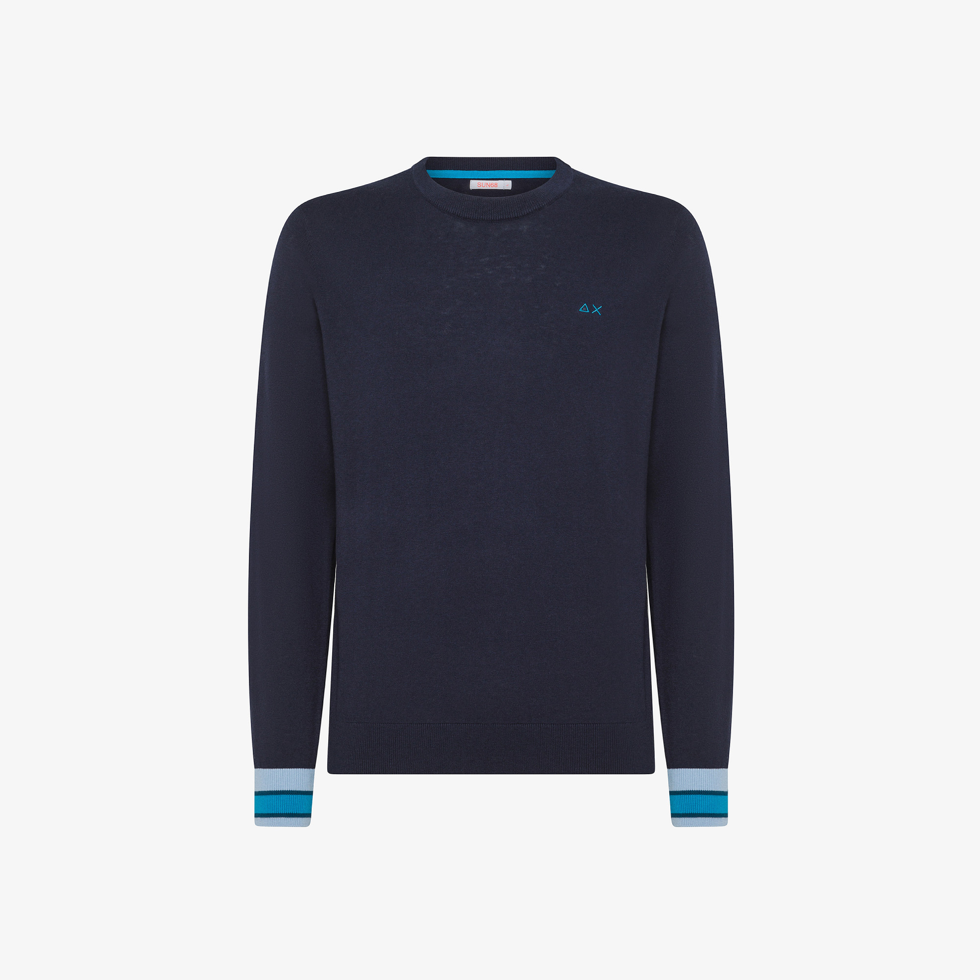 Wool and cotton jumper NAVY BLUE