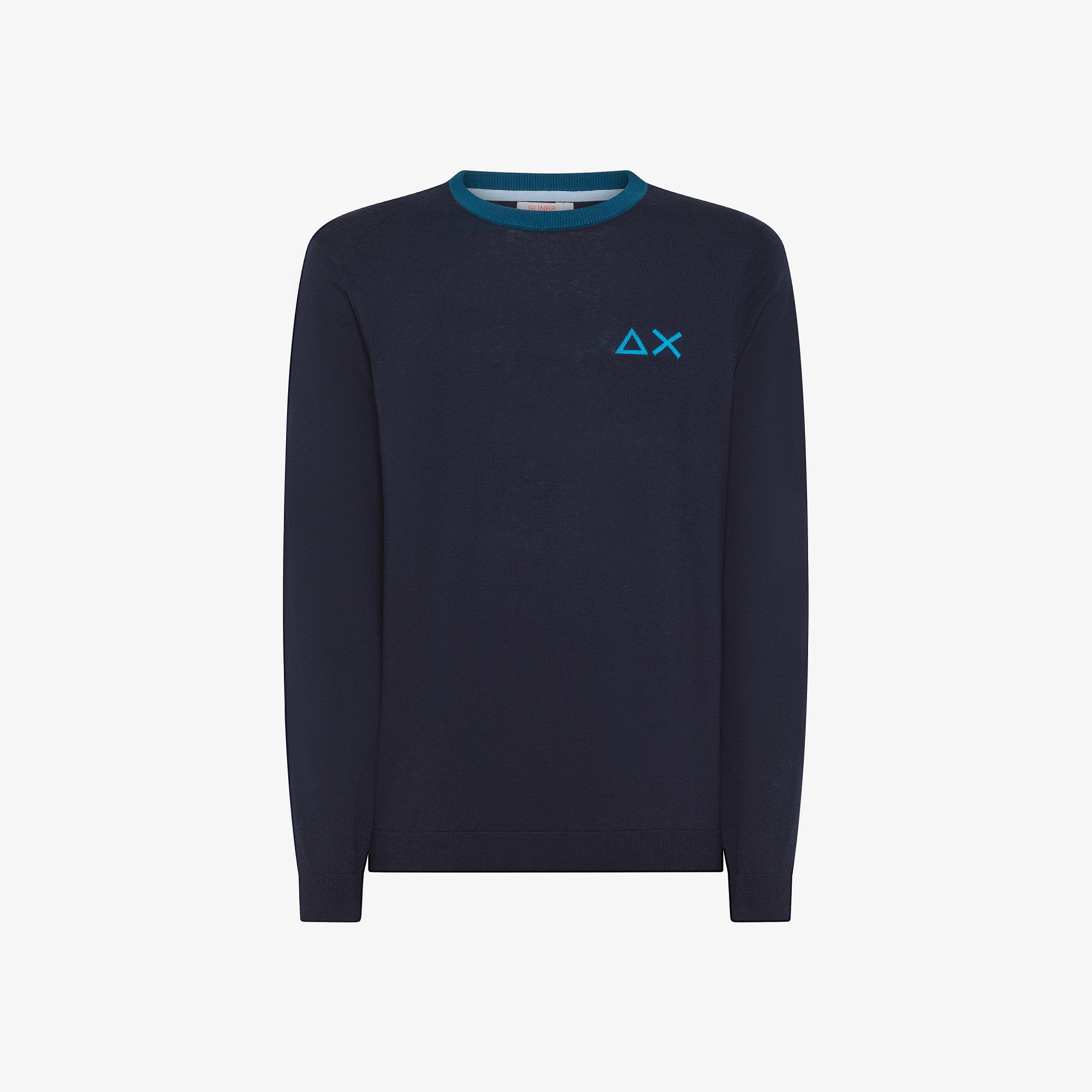 Wool and cotton jumper NAVY BLUE