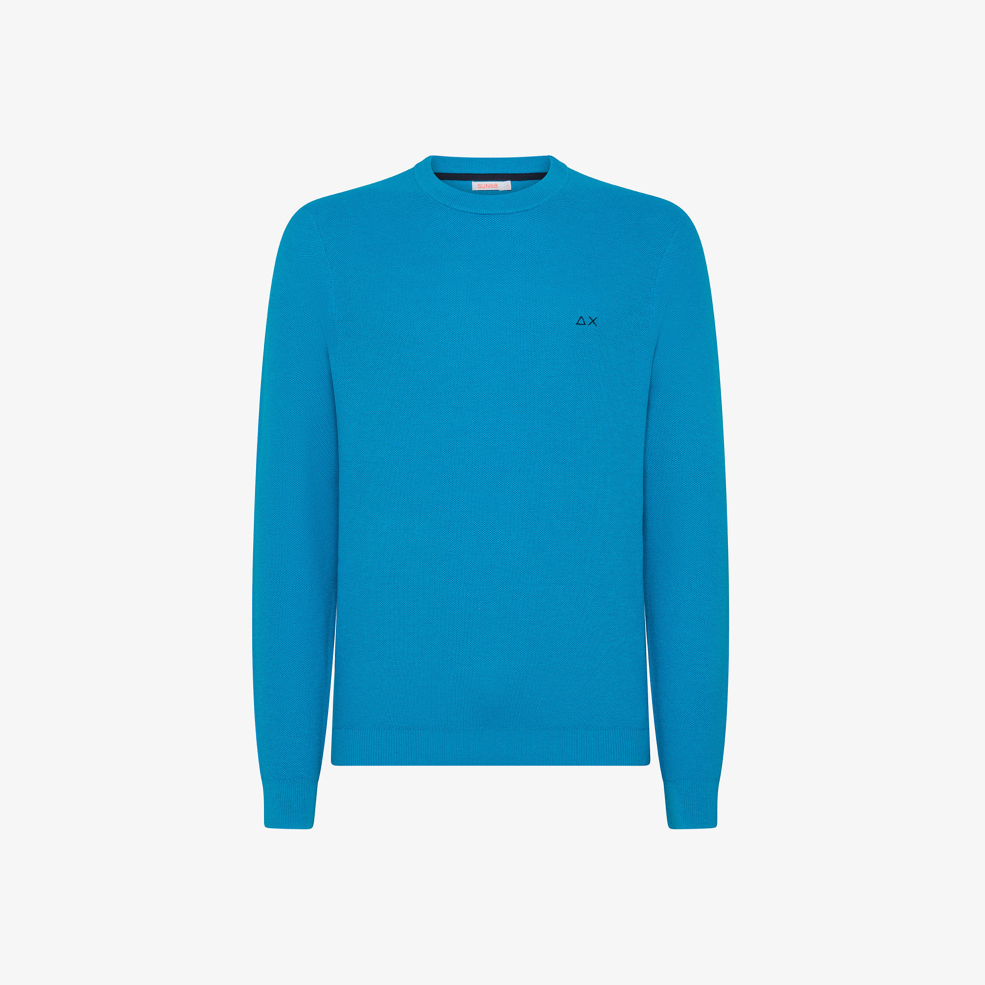 Wool and cotton piqué jumper TURQUOISE