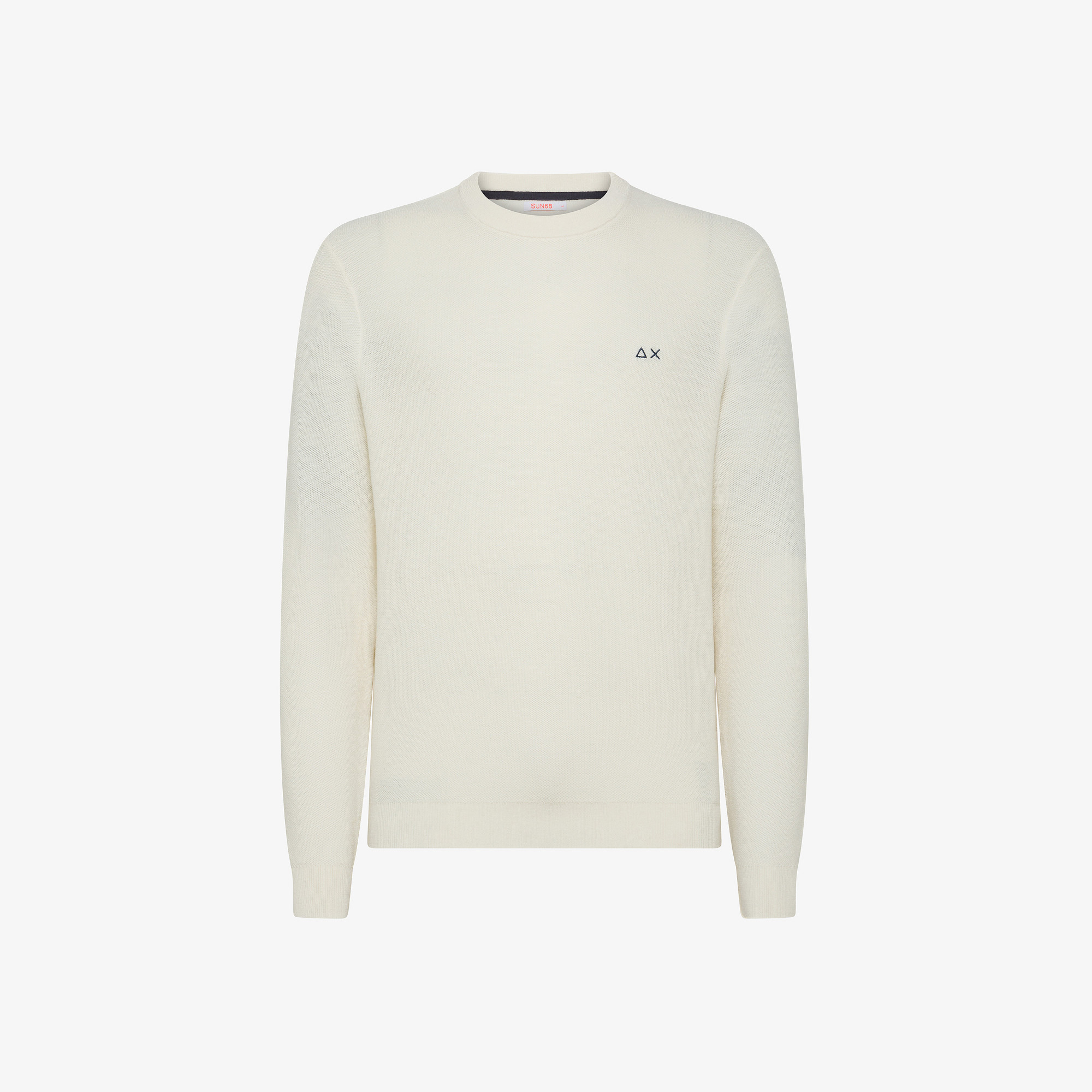 Wool and cotton piqué jumper OFF WHITE