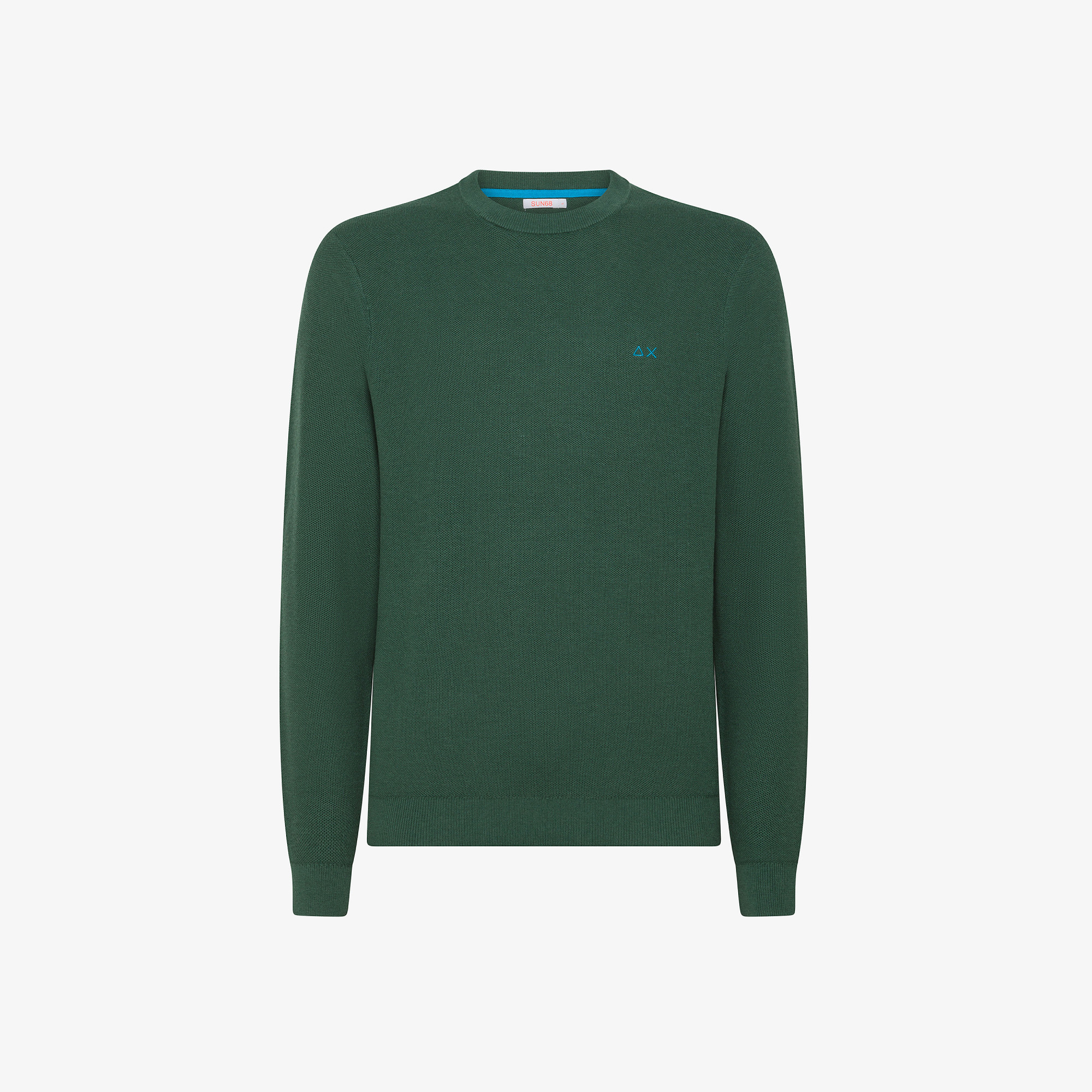 Wool and cotton piqué jumper DARK GREEN