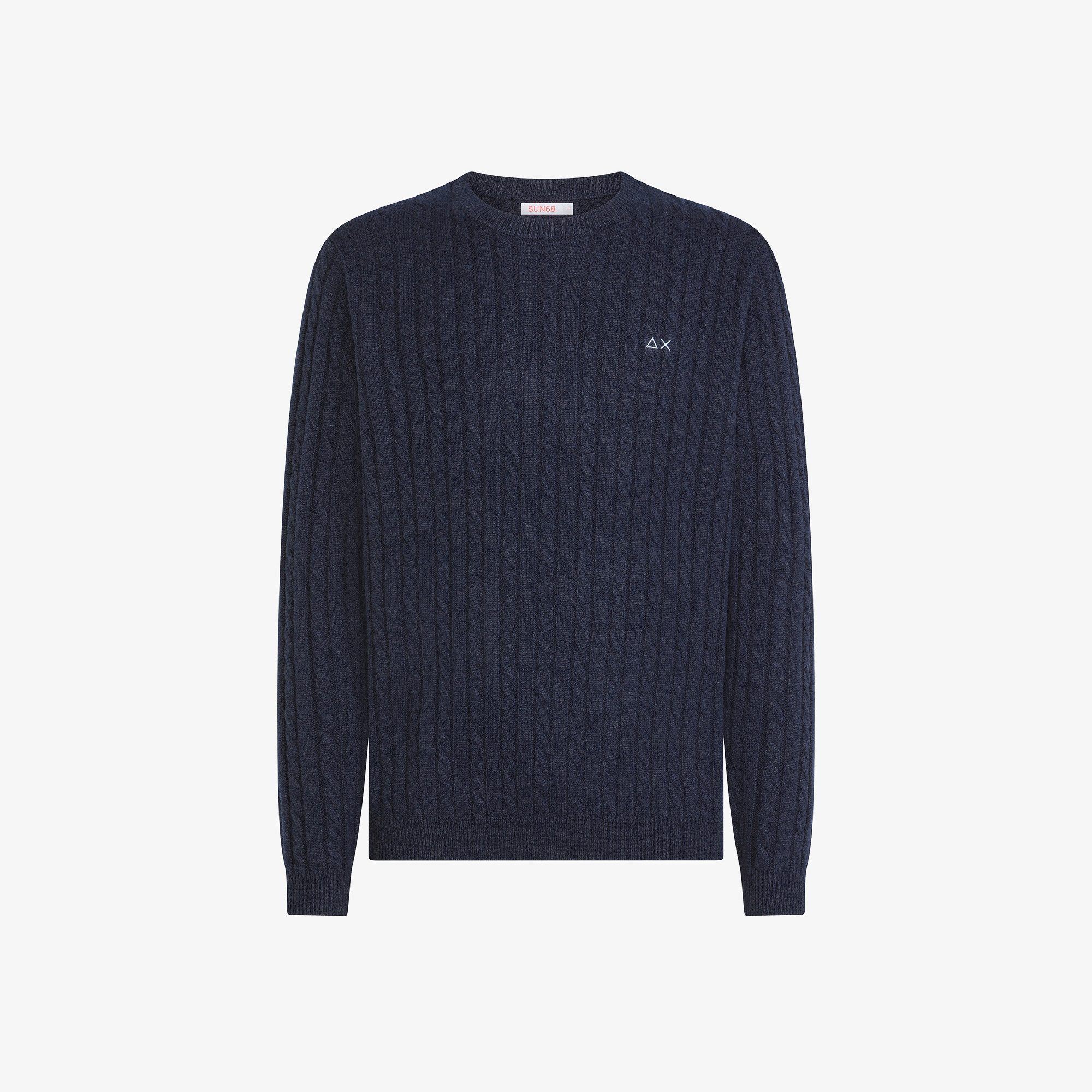 Maglia in lana e cashmere a trecce NAVY BLUE