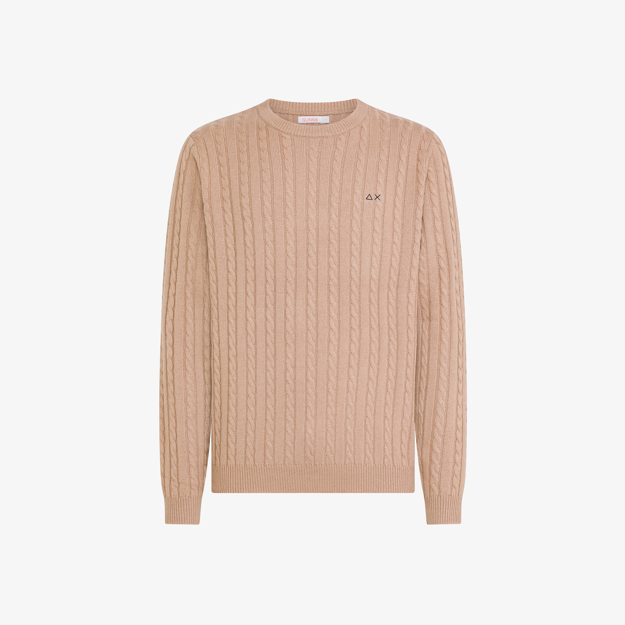 Wool and cashmere cable-knit jumper BEIGE