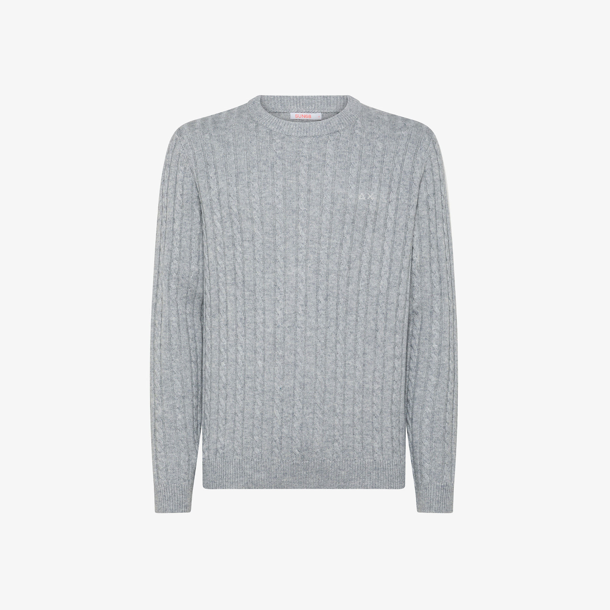 Maglia in lana e cashmere a trecce GRIGIO MEDIO