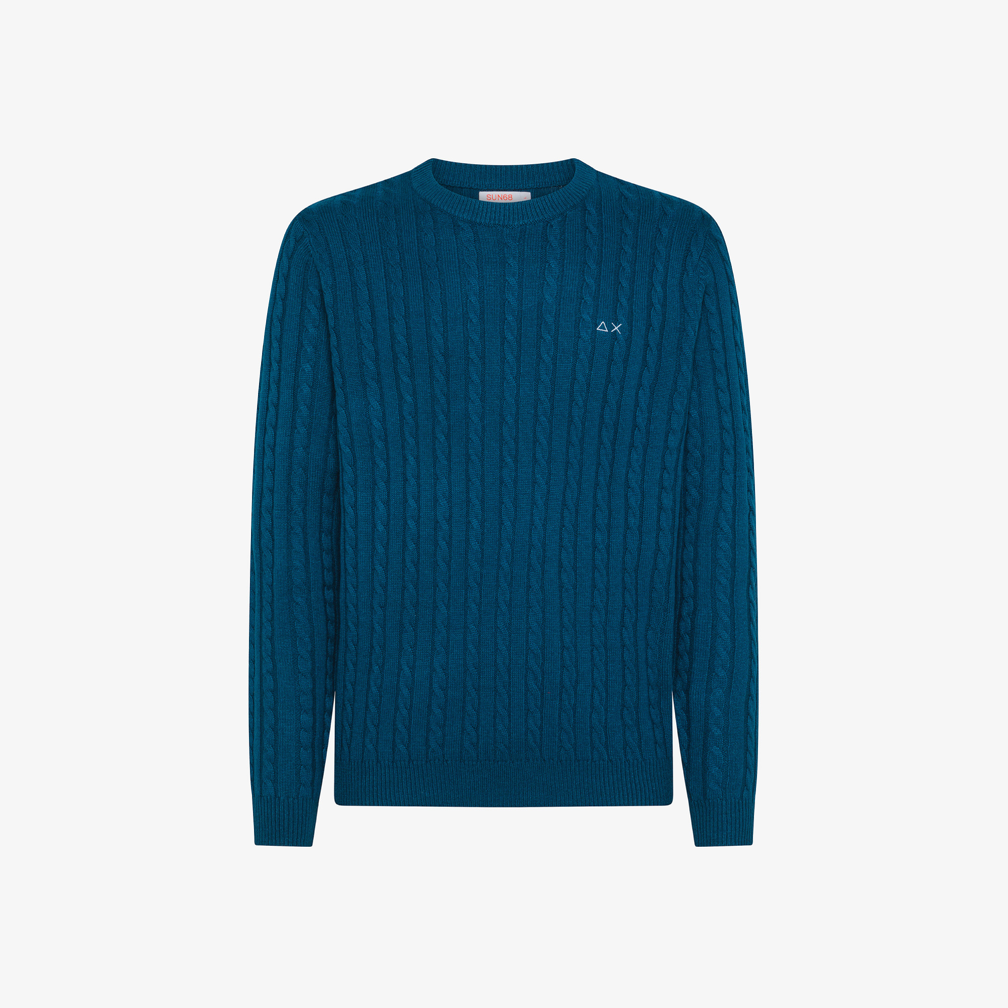 Maglia in lana e cashmere a trecce BLUE PROFONDO