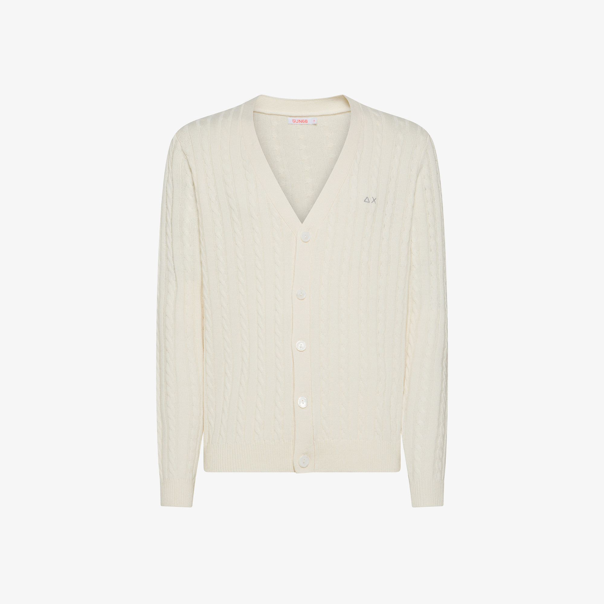 Wool and cashmere cable-knit cardigan OFF WHITE