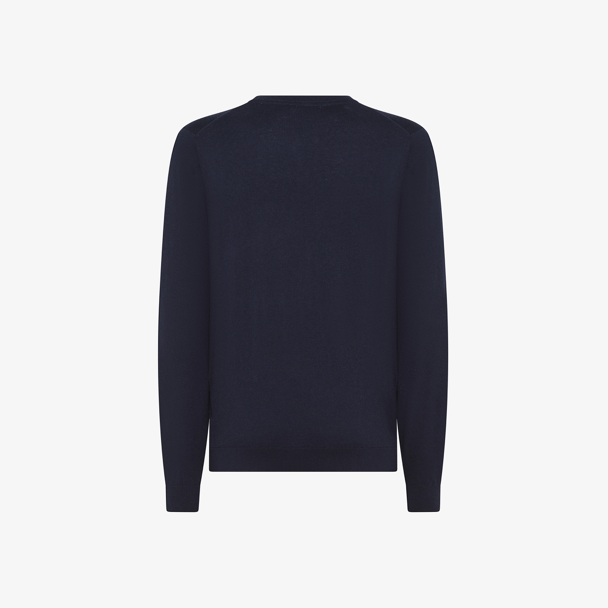 Maglia jacquard in lana e cotone NAVY BLUE