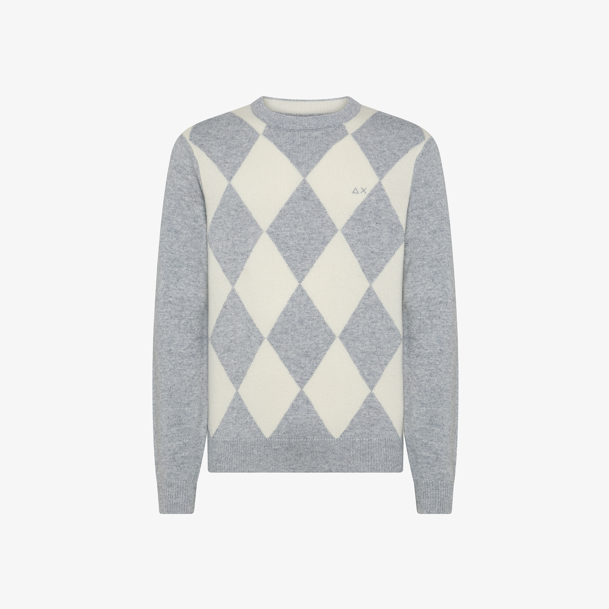 Maglia jacquard in lana e cashmere GRIGIO MEDIO