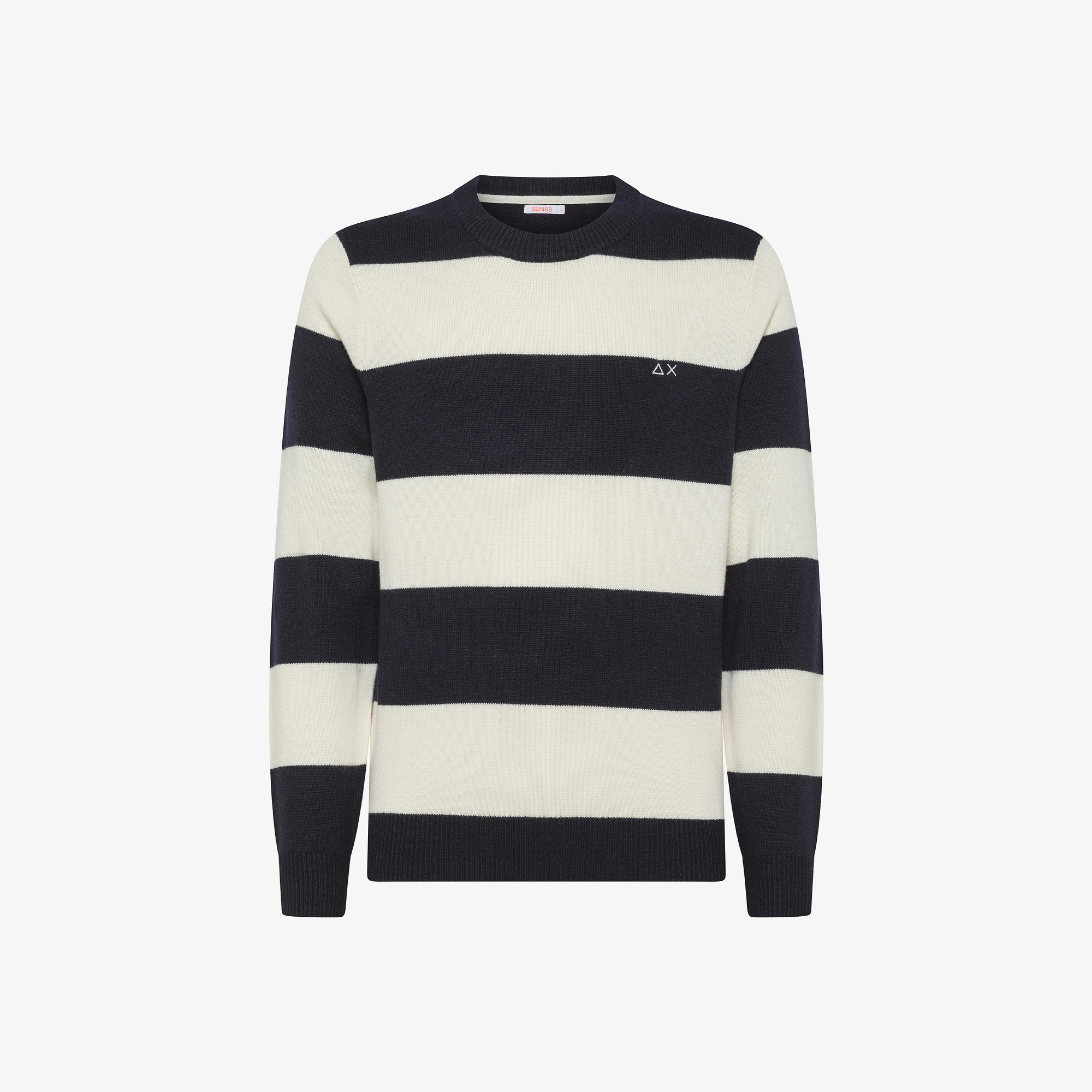 Striped wool and cashmere jumper NAVY BLUE