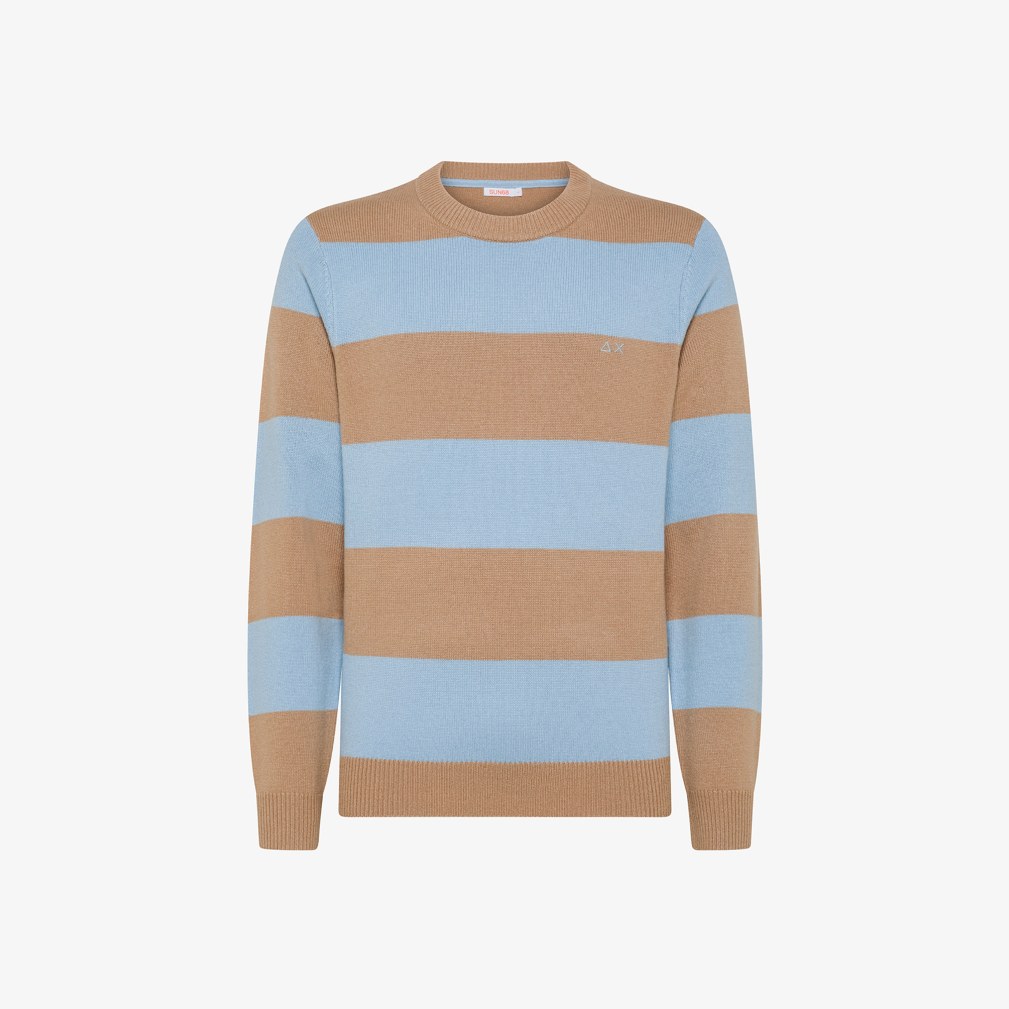 Striped wool and cashmere jumper BEIGE